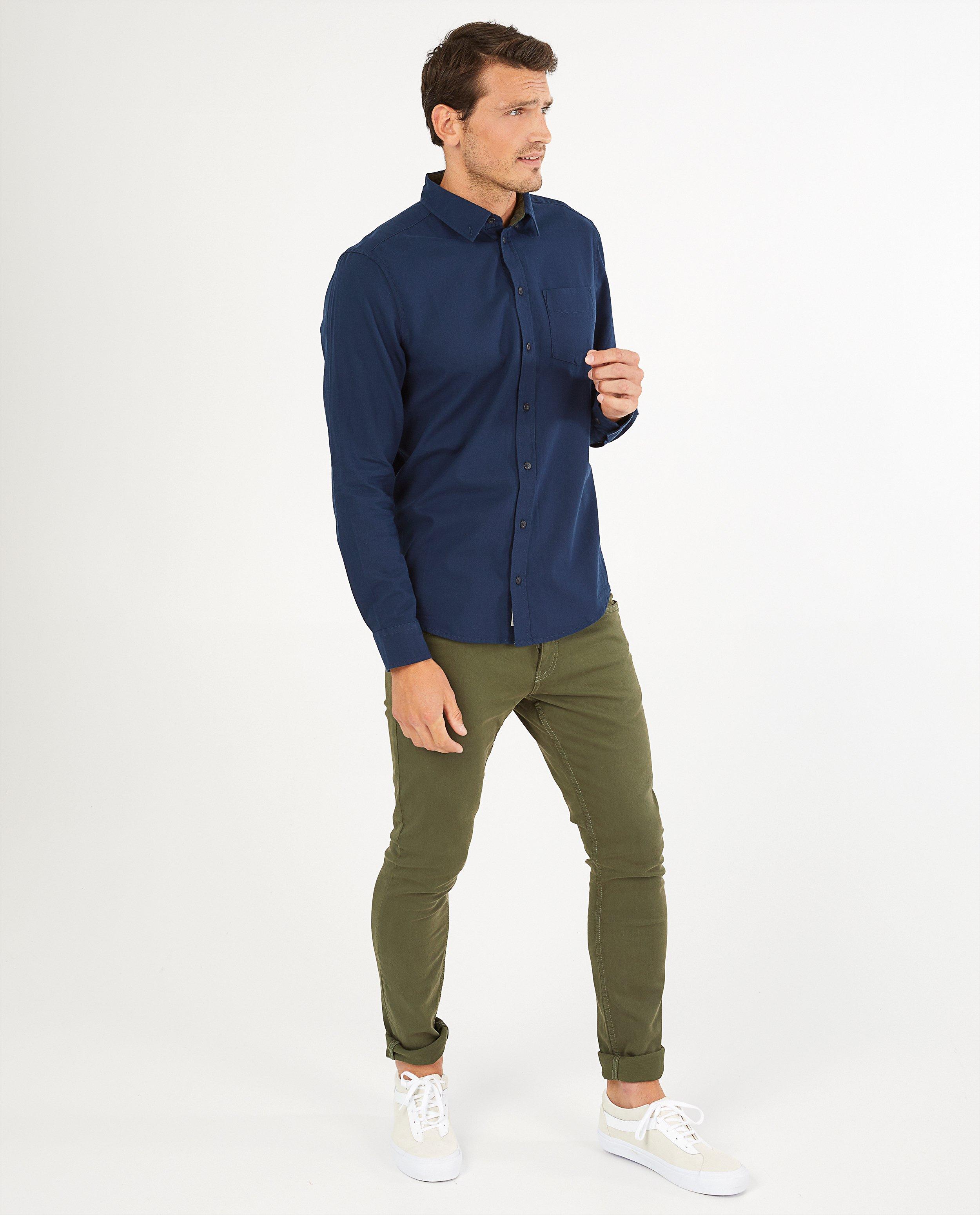 Chemise bleu foncé casual - chaude - Quarterback