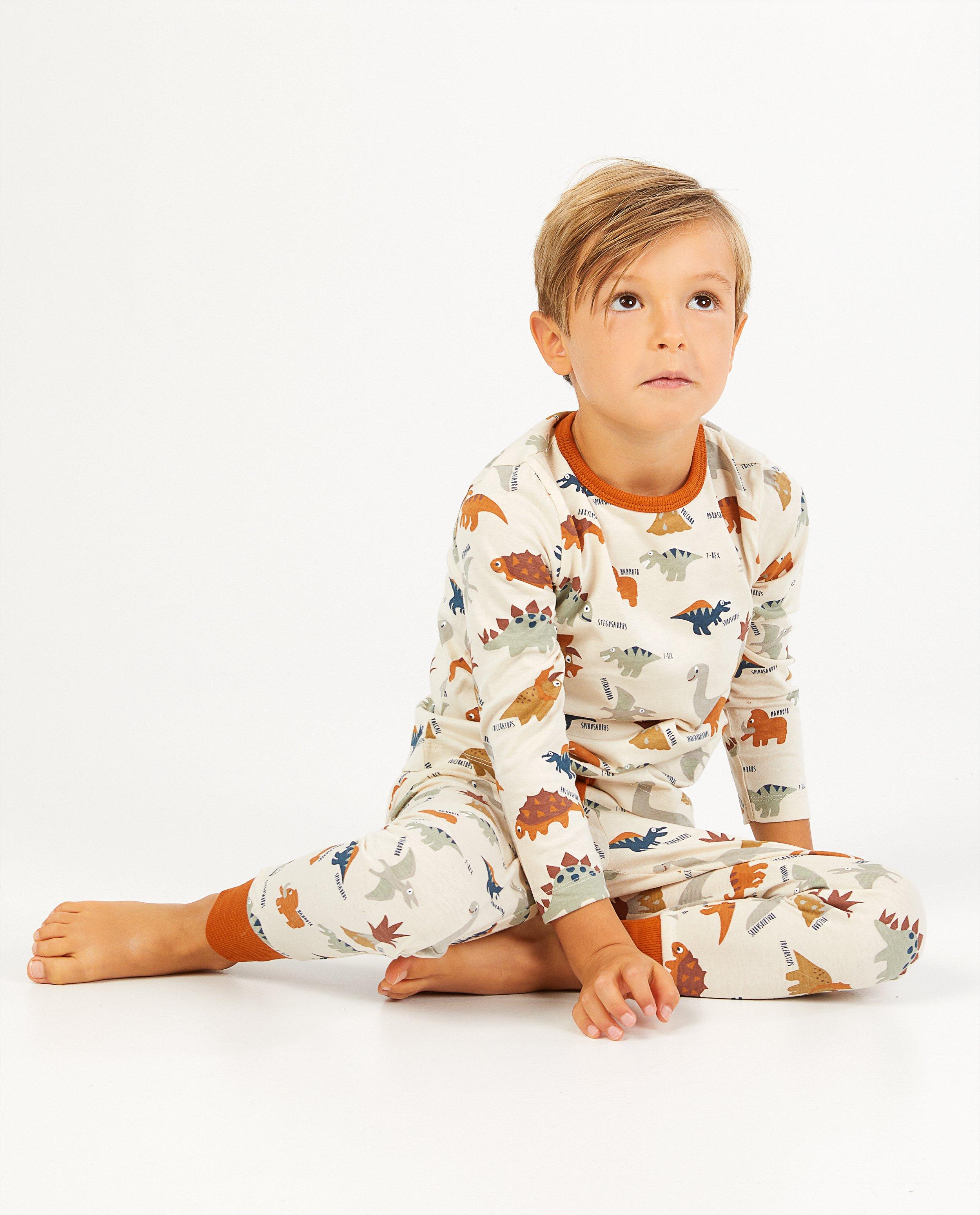 Beige pyjama met dino-print - allover - Kidz Nation