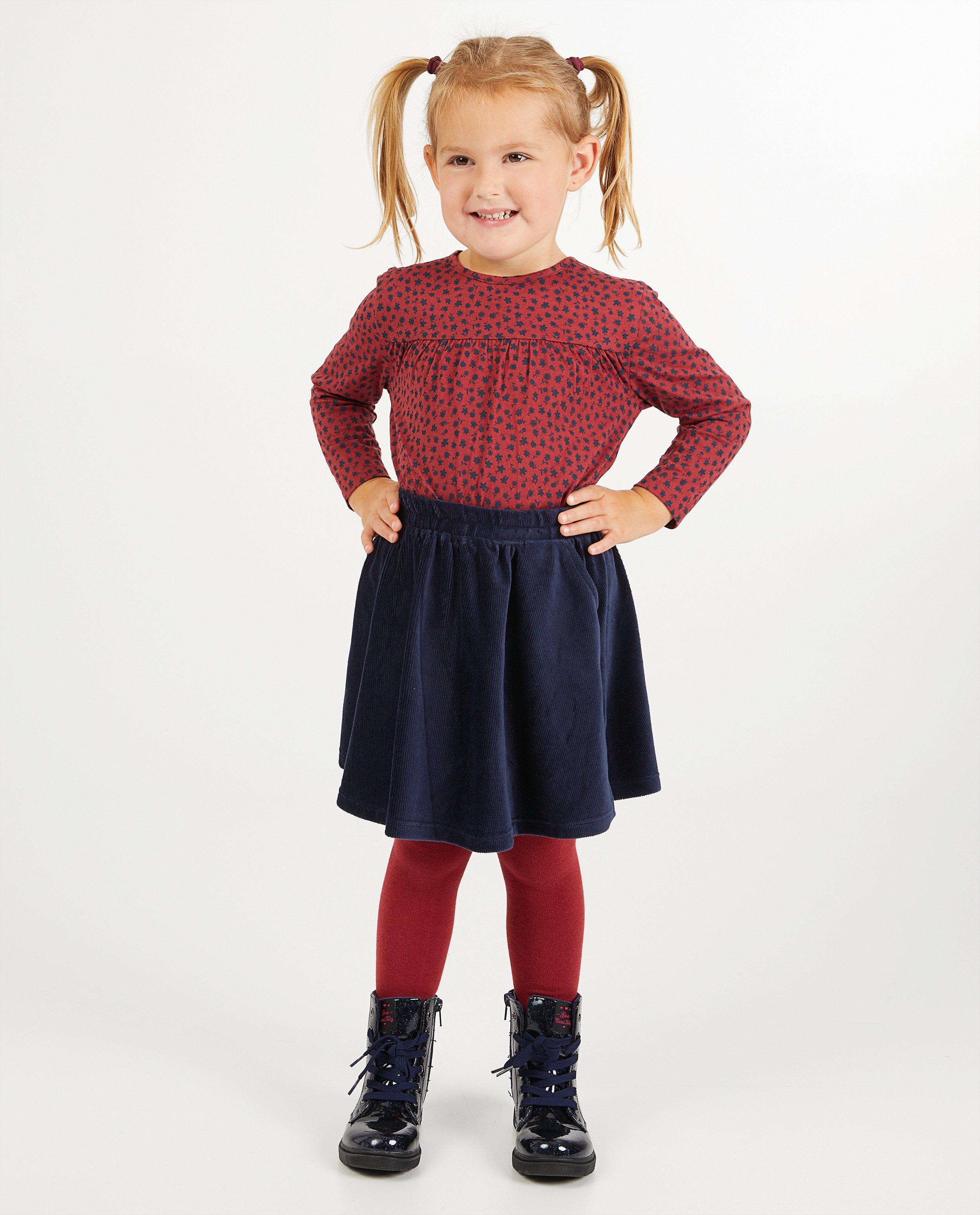 Blauwe ribfluwelen rok BESTies - fijne rib - Besties