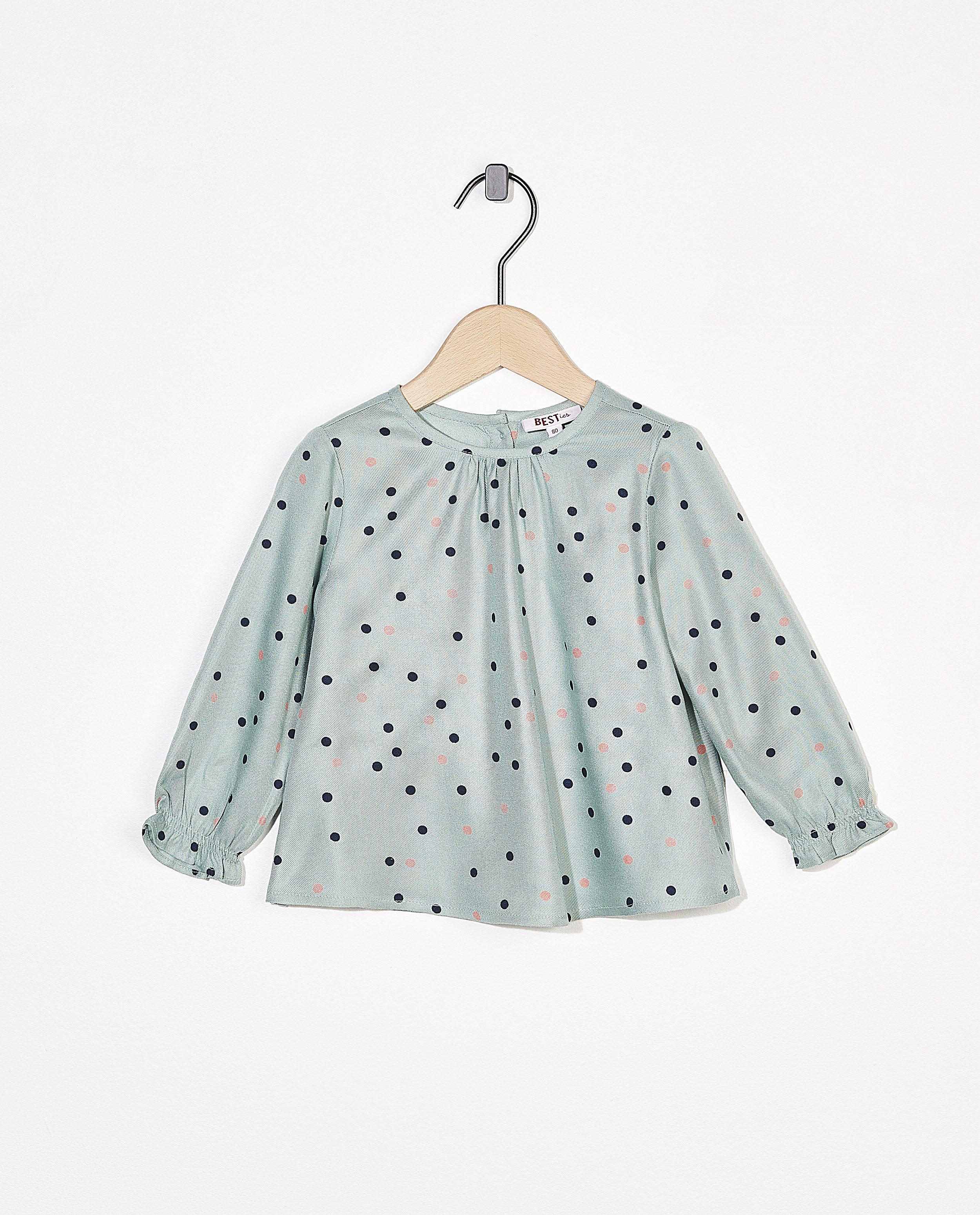Blouse bleue à pois BESTies - imprimé intégral - Besties