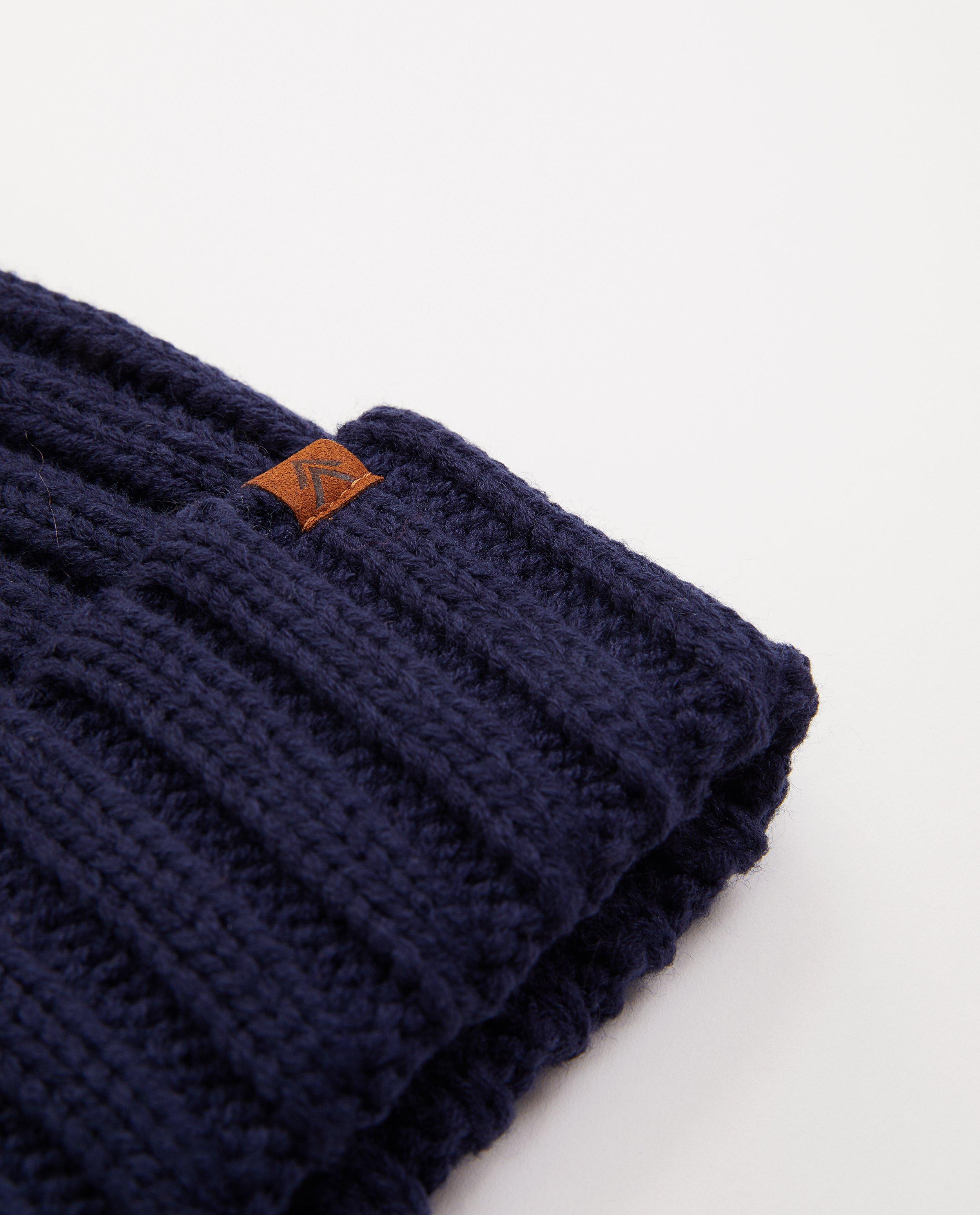 Bonneterie - Bonnet bleu foncé à relief côtelé