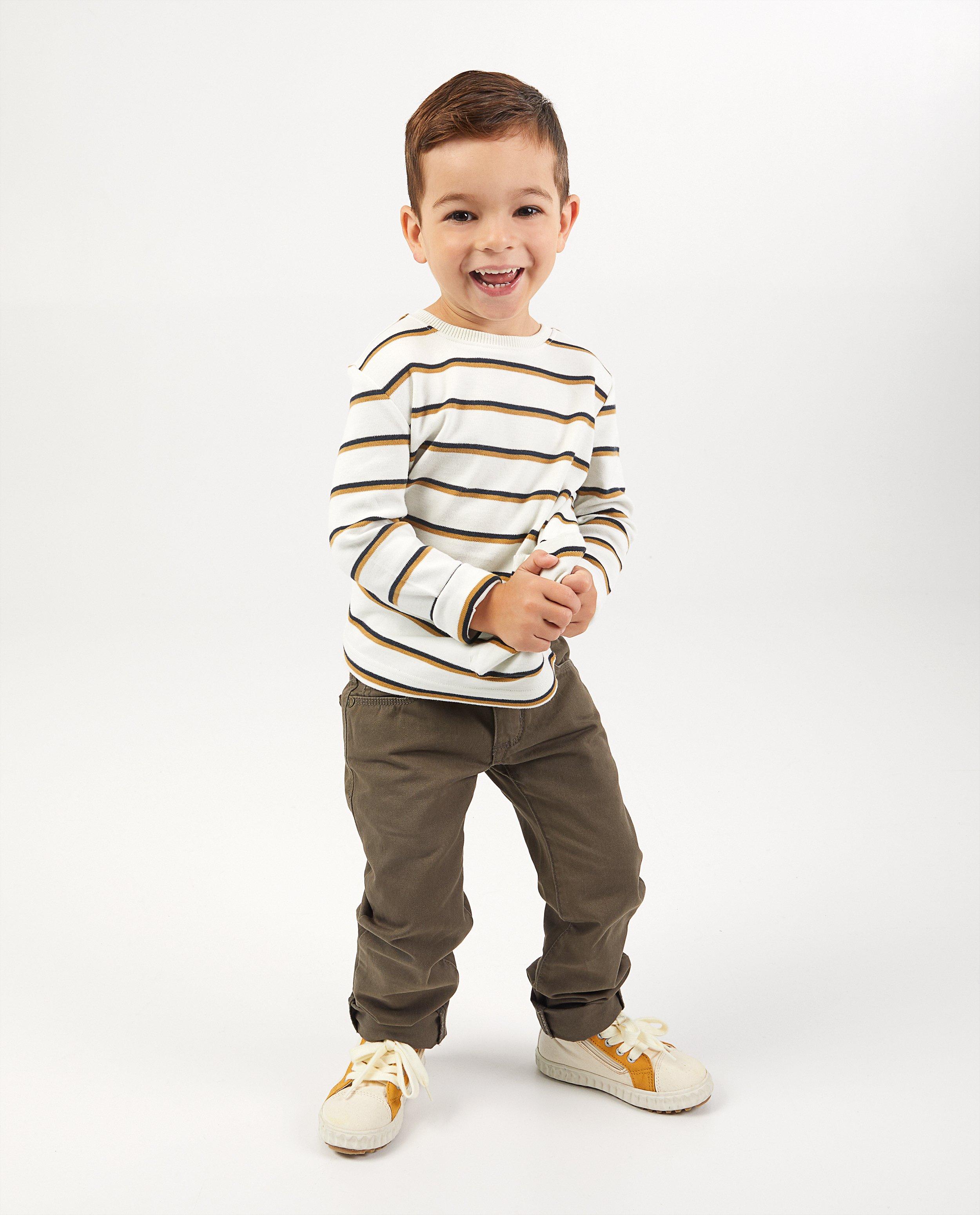 Pull rayé en coton bio - avec une poche sans rabat - Kidz Nation