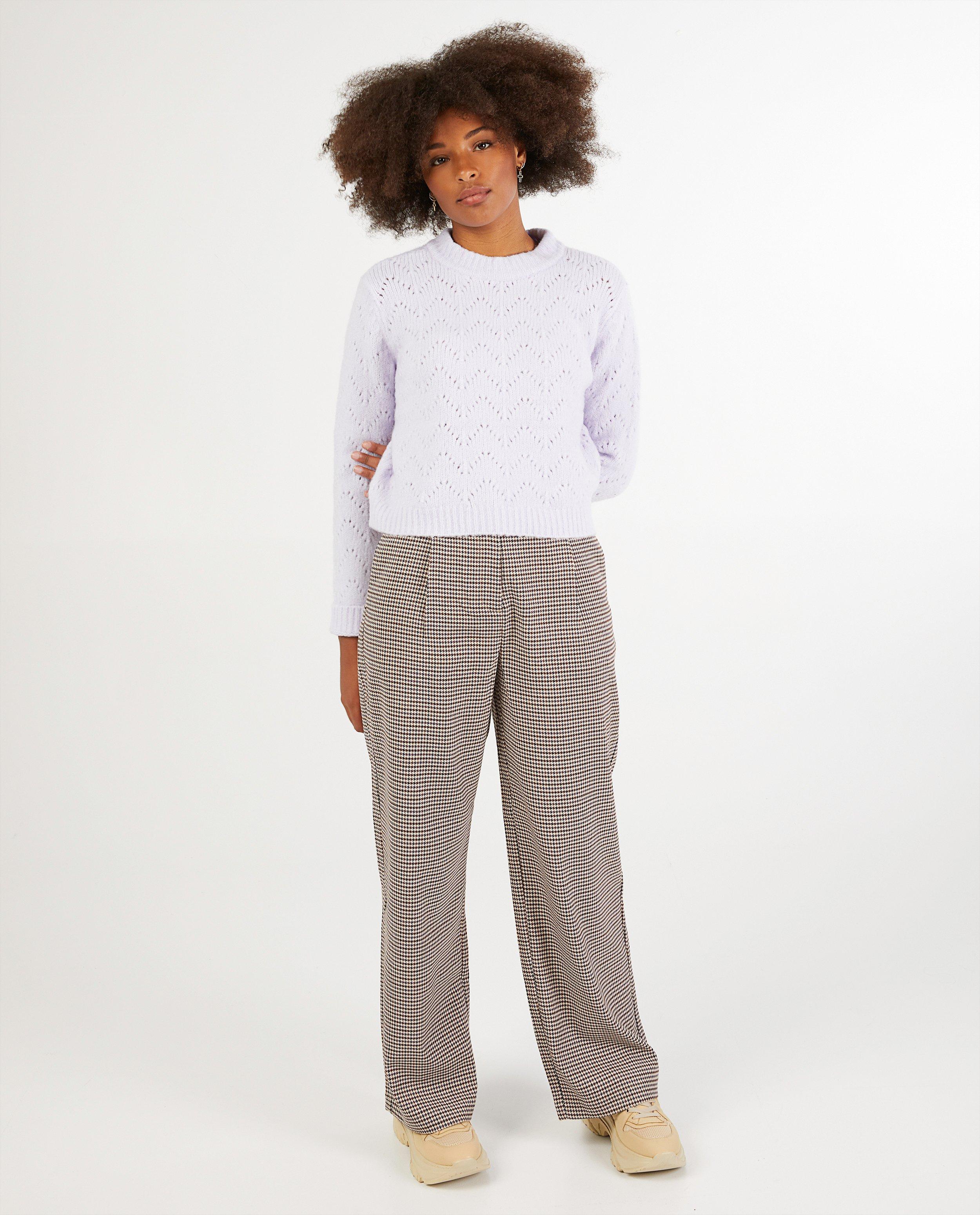 Beige broek met print Pieces - allover - Pieces