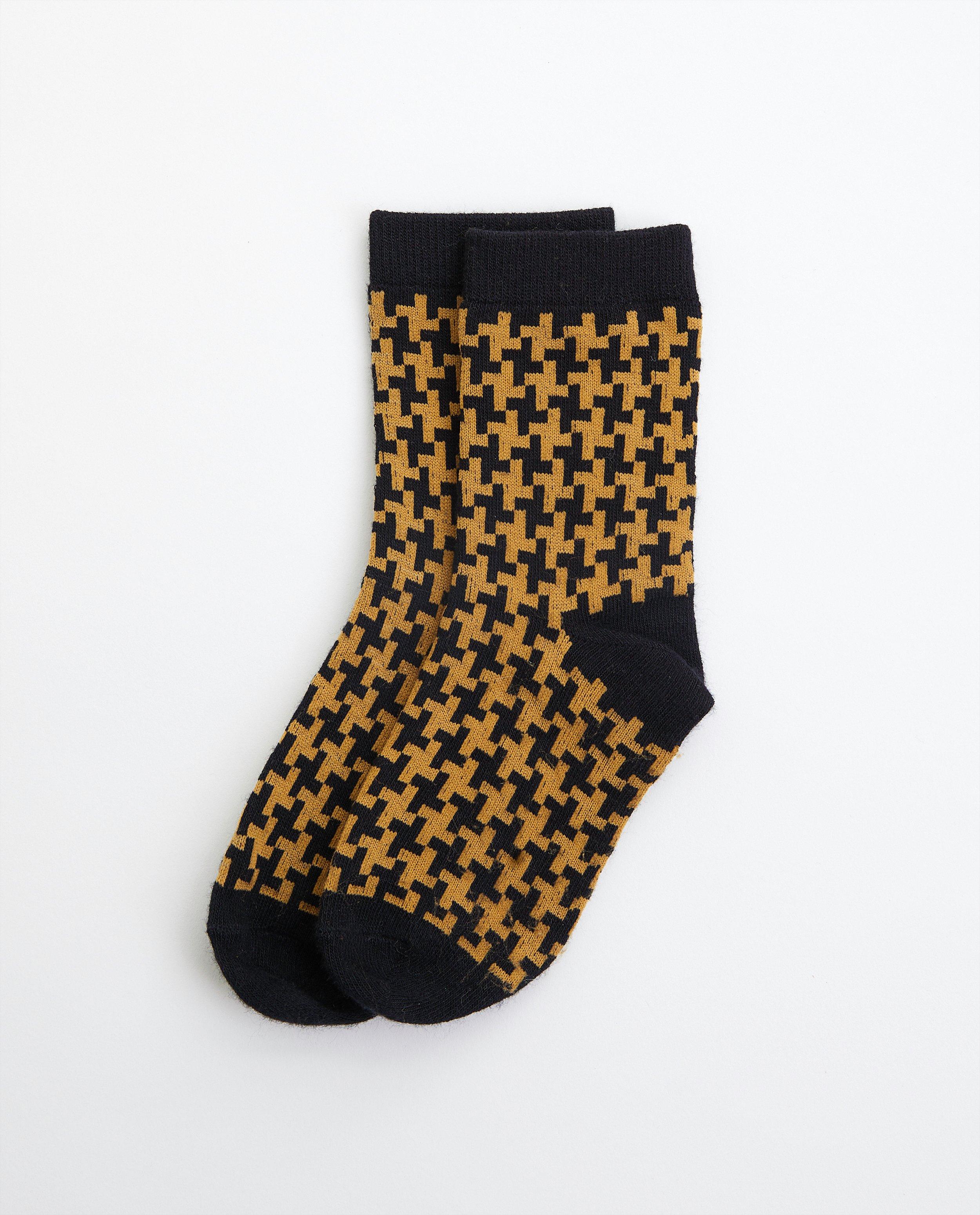 Kousen met print - zwart en beige - JBC
