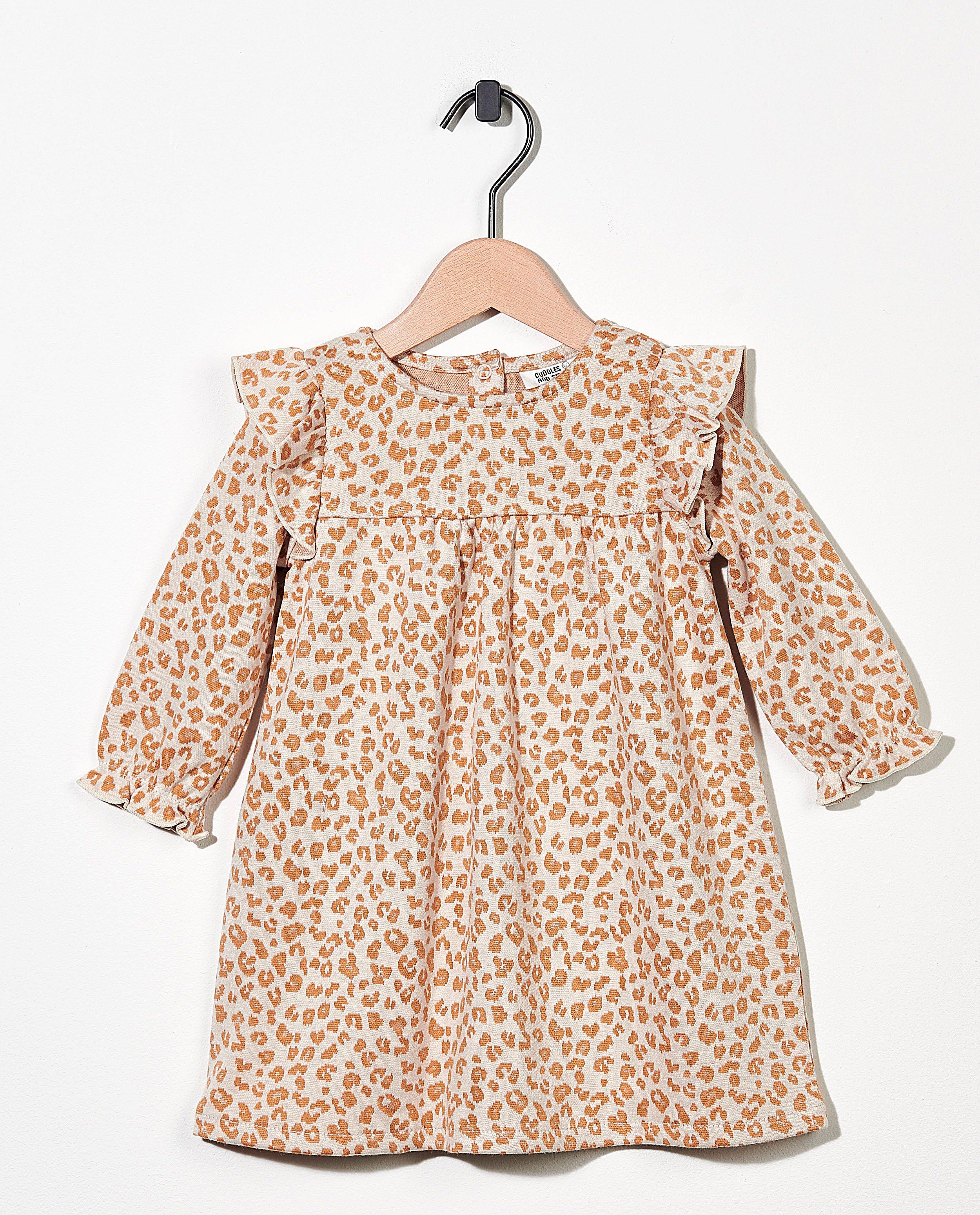Beige jurkje met panterprint - allover - Cuddles and Smiles