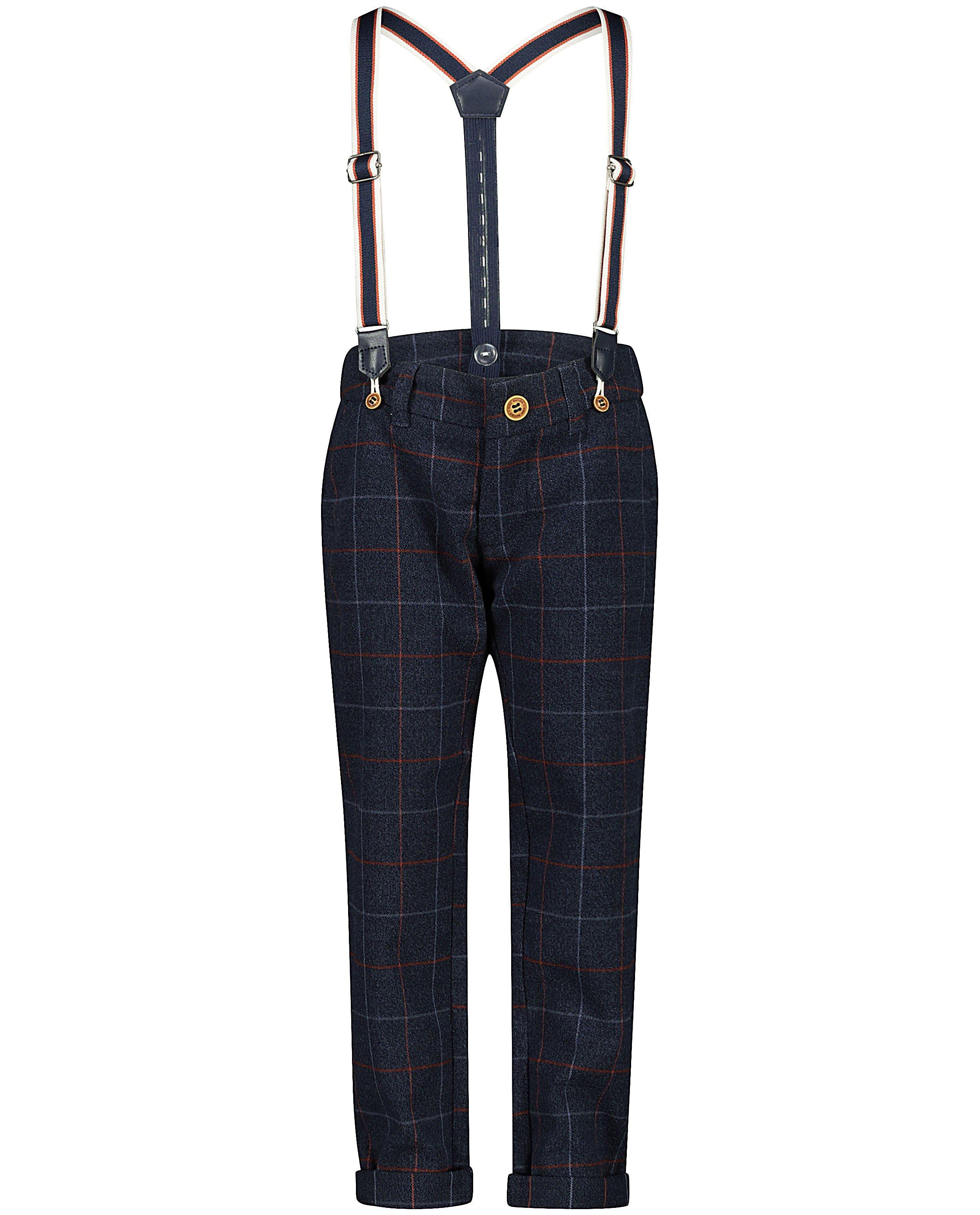 Geruite broek met bretellen - zachte stof - Kidz Nation