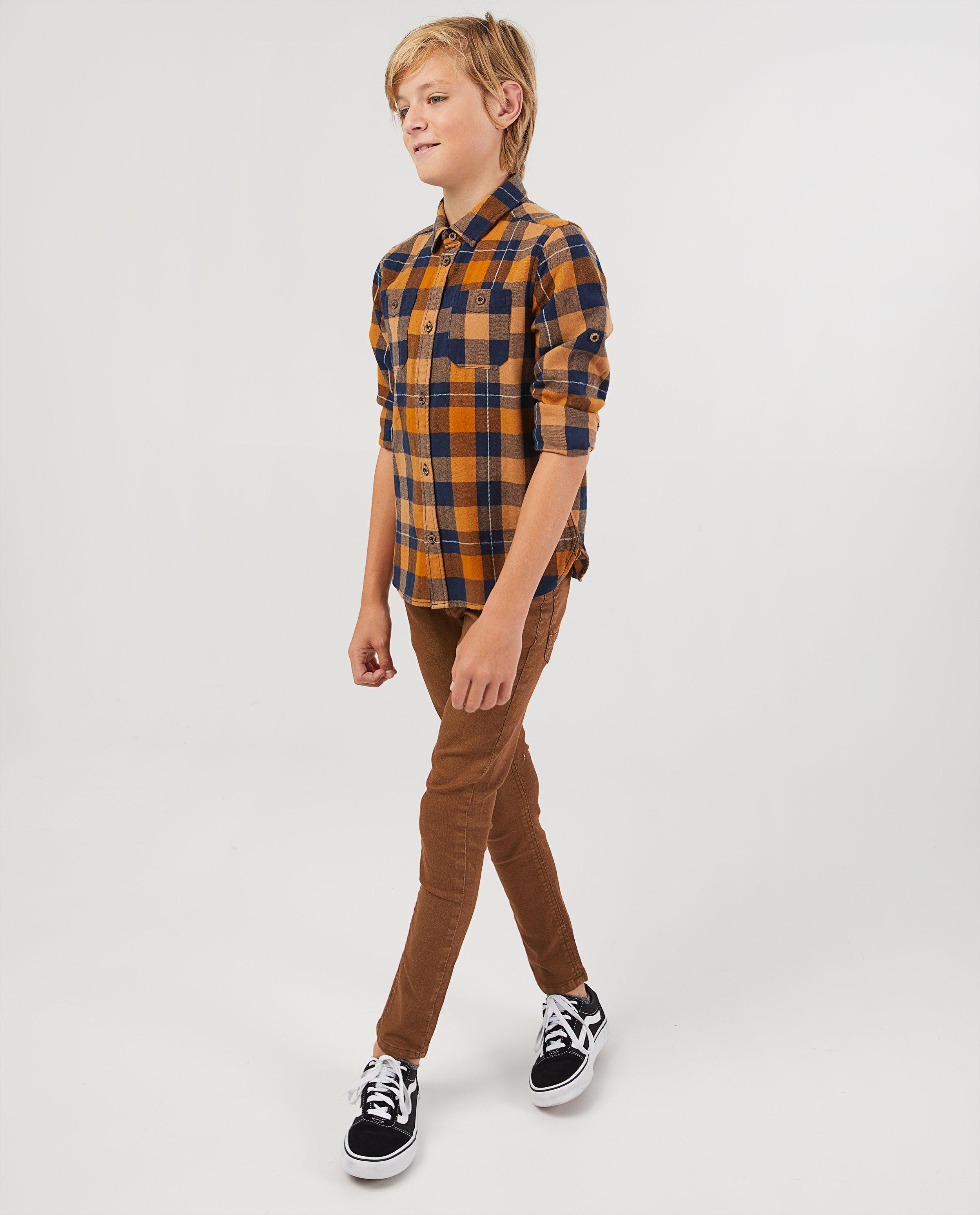 Bruine skinny Joey, 7-14 jaar - stretch - Fish & Chips