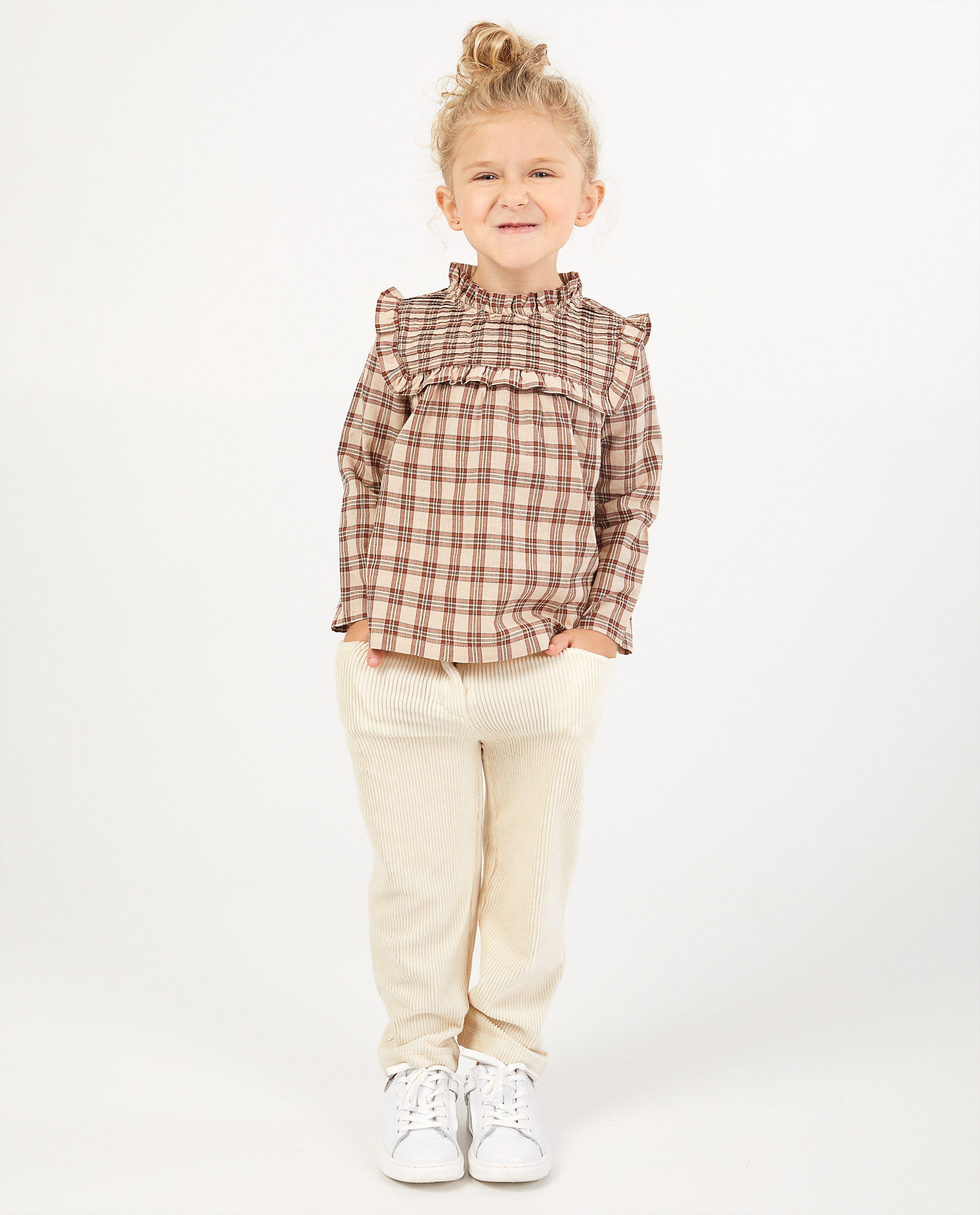 Ecru broek van ribfluweel - soepel - Milla Star