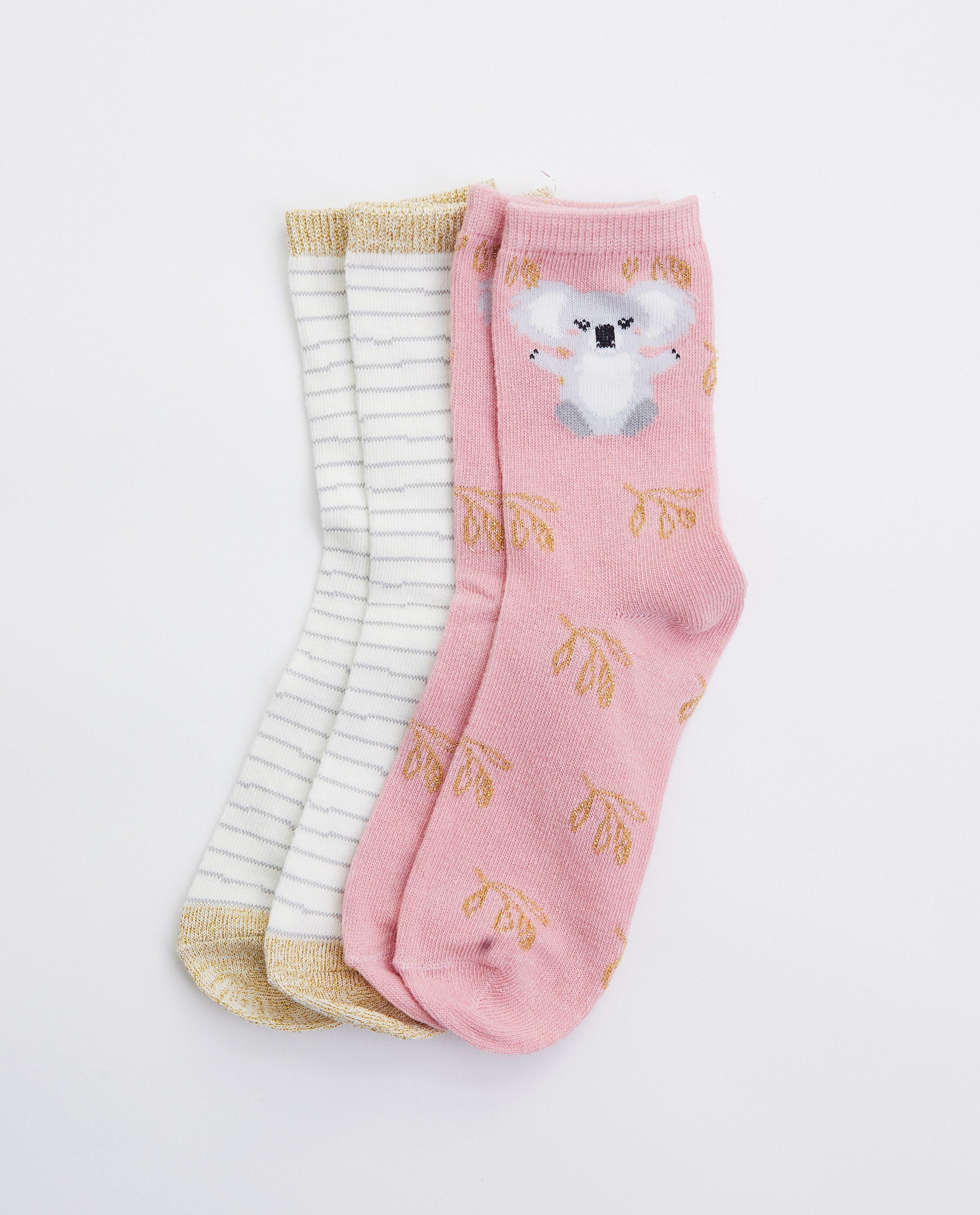 Lot de 2 paires de chaussettes avec imprimé - avec fil métallisé - JBC