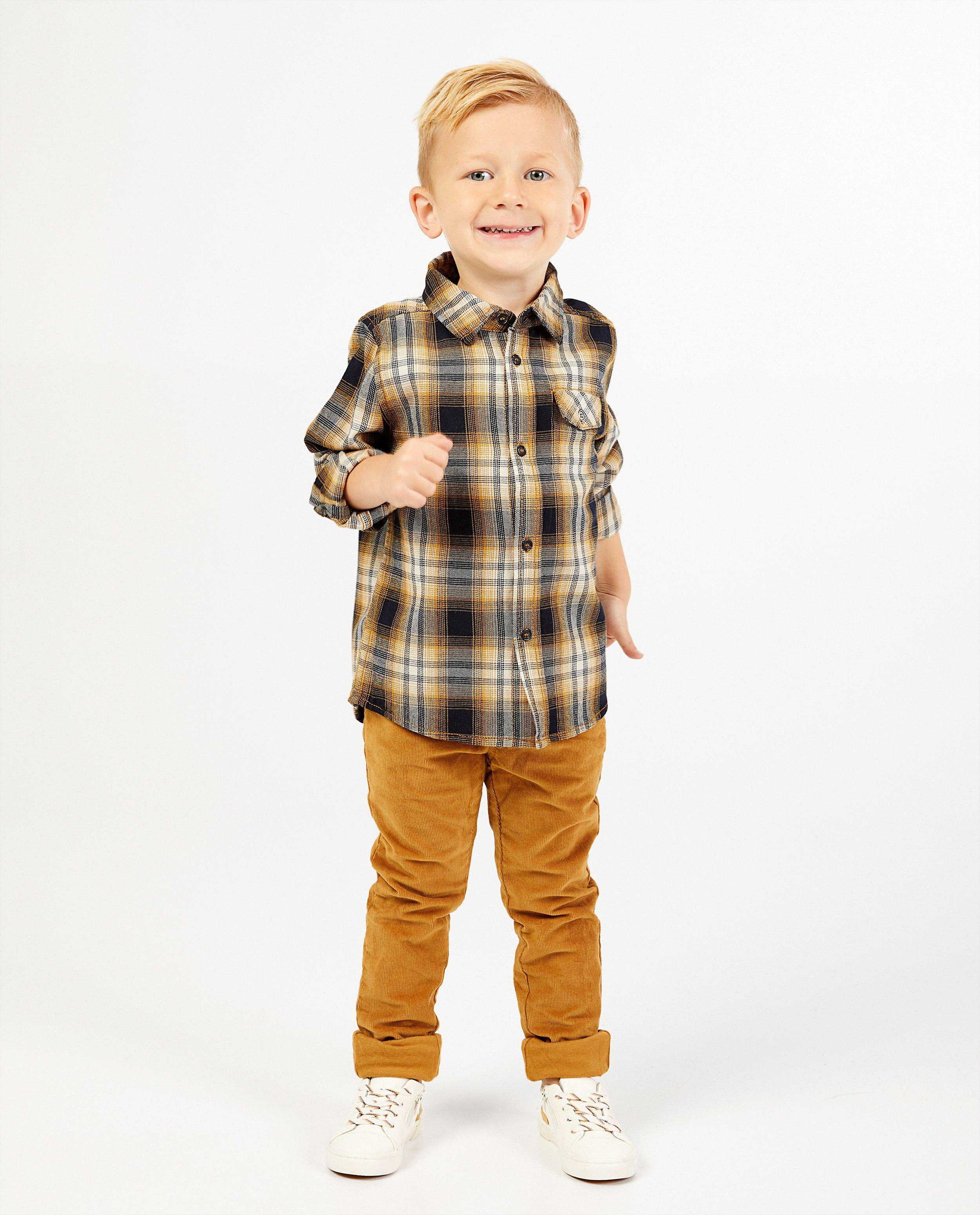 Chemise jaune et bleue à carreaux - imprimé intégral - Kidz Nation