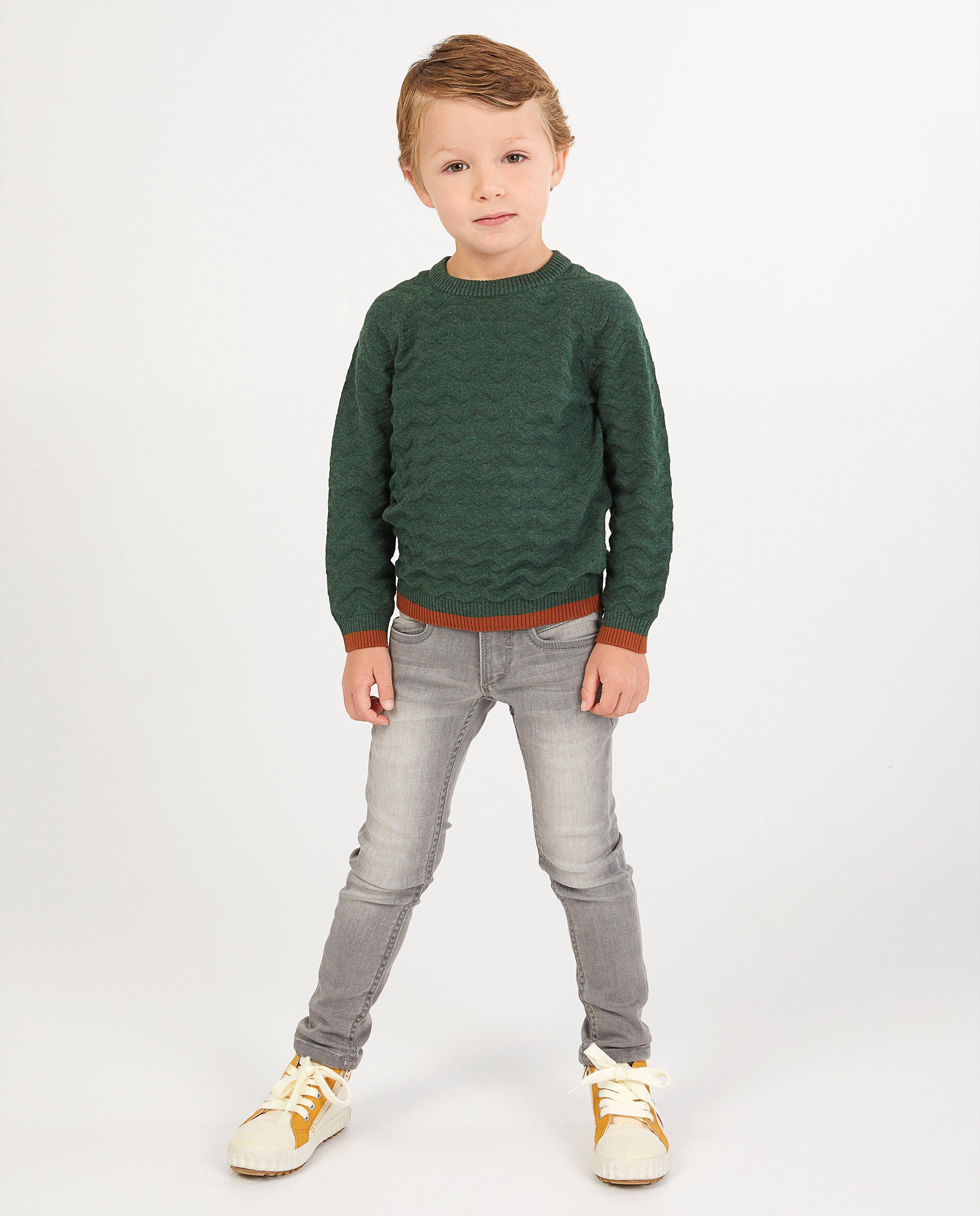 Groene trui Wickie - met gebreid patroon - Wickie