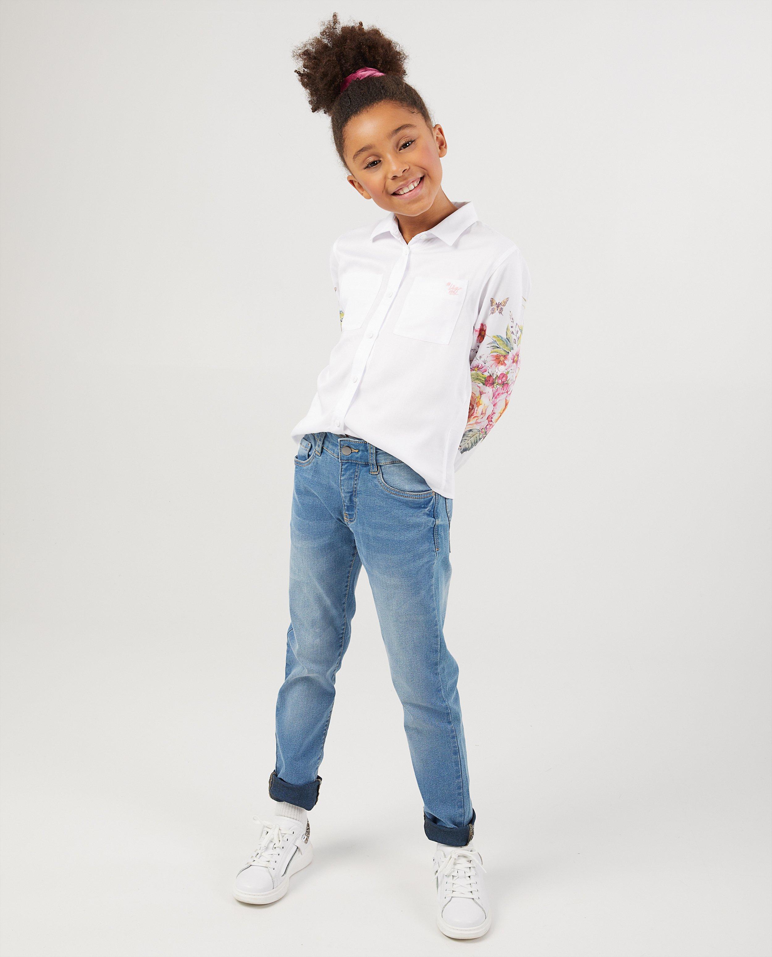 Soepel wit hemd met print #LikeMe - bloemen - Like Me