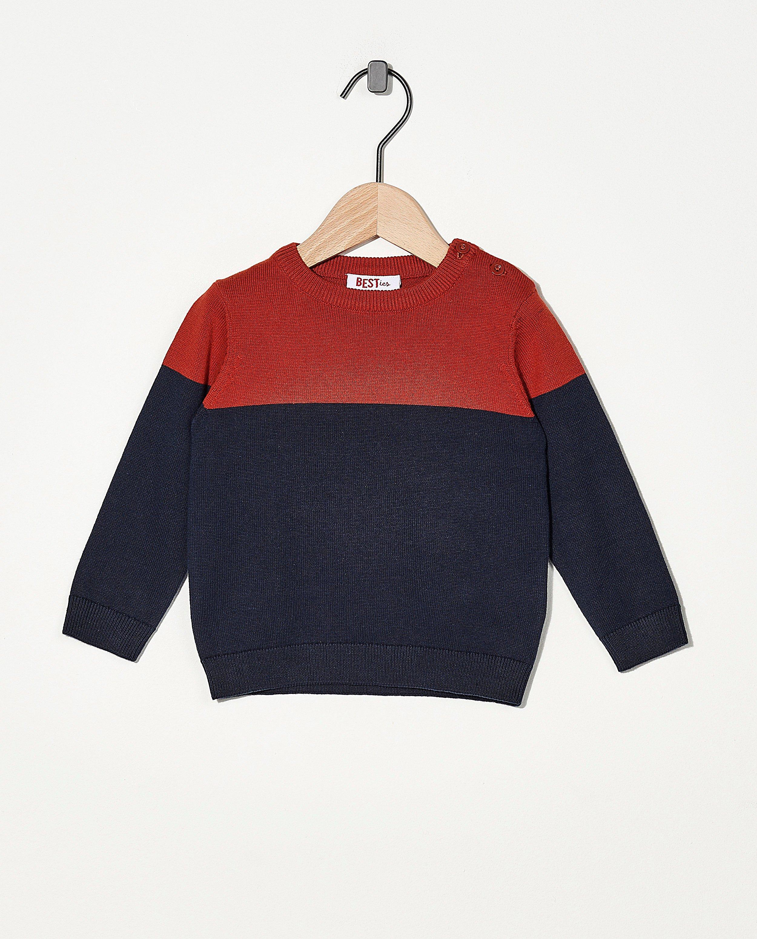 Pull en tricot BESTies - bleu et brun - Besties