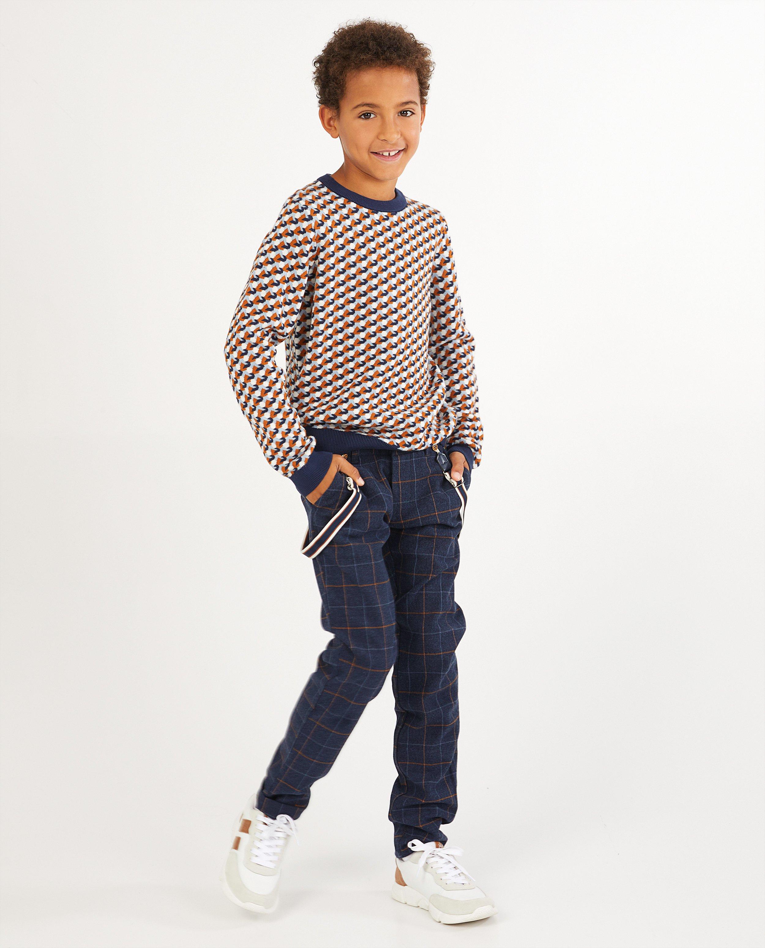 Trui met geometrische print - fijne brei - Fish & Chips