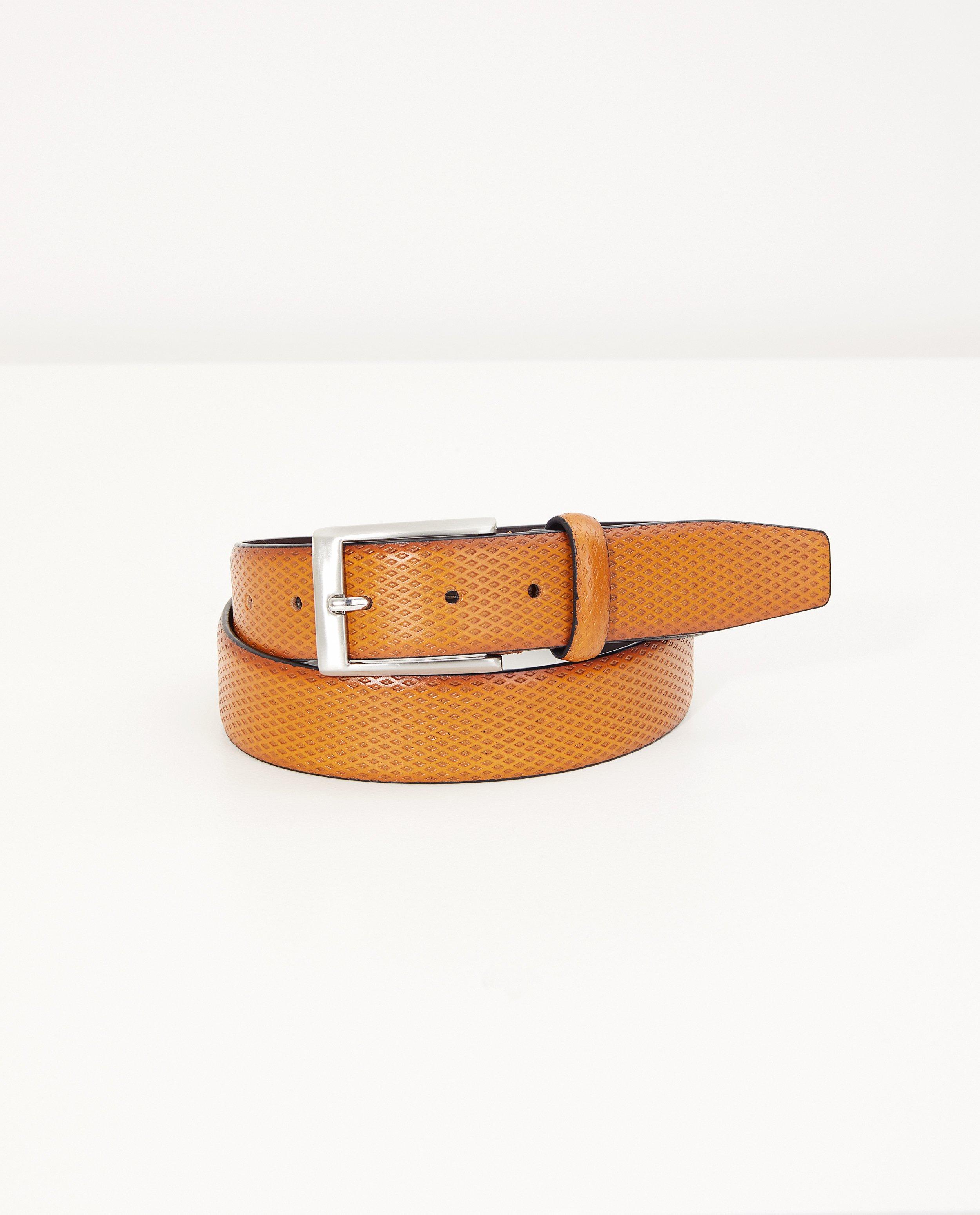 Ceinture brune - motif rainuré - JBC