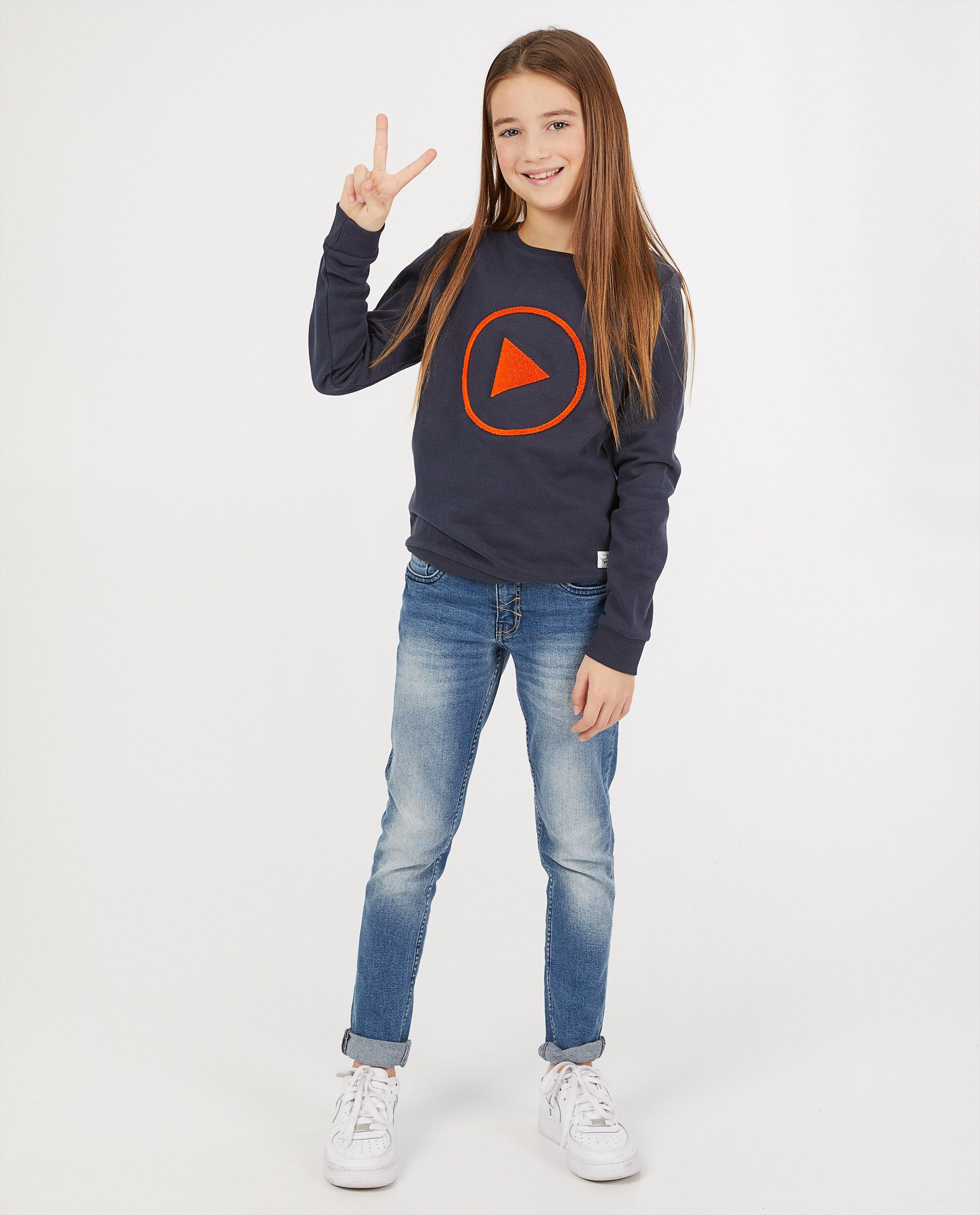 Blauwe sweater Dylan Haegens - met speciale print - Dylan Haegens