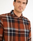 Hemden - Donkerbruin hemd met ruitpatroon