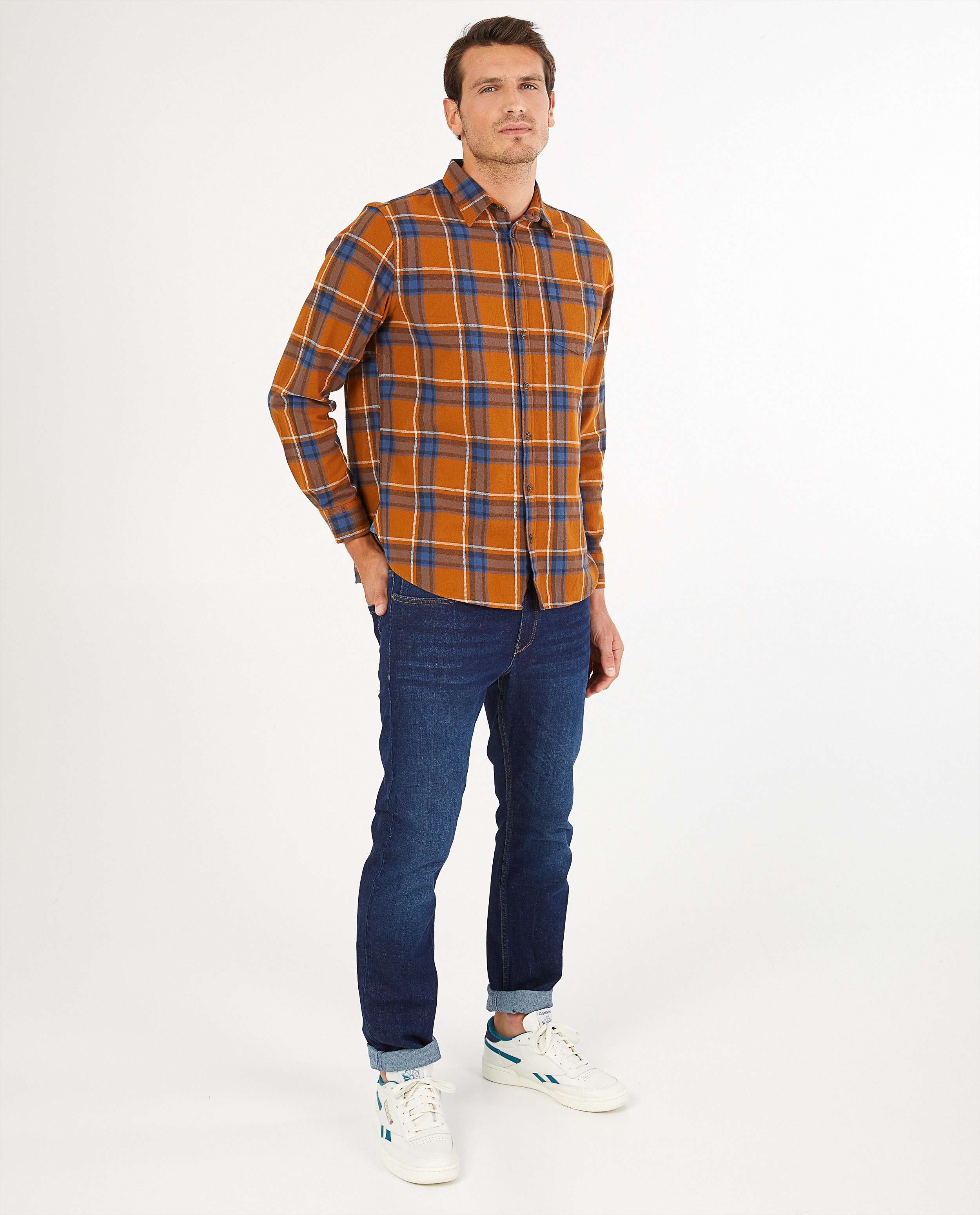Chemise brune à carreaux - imprimé intégral - Quarterback