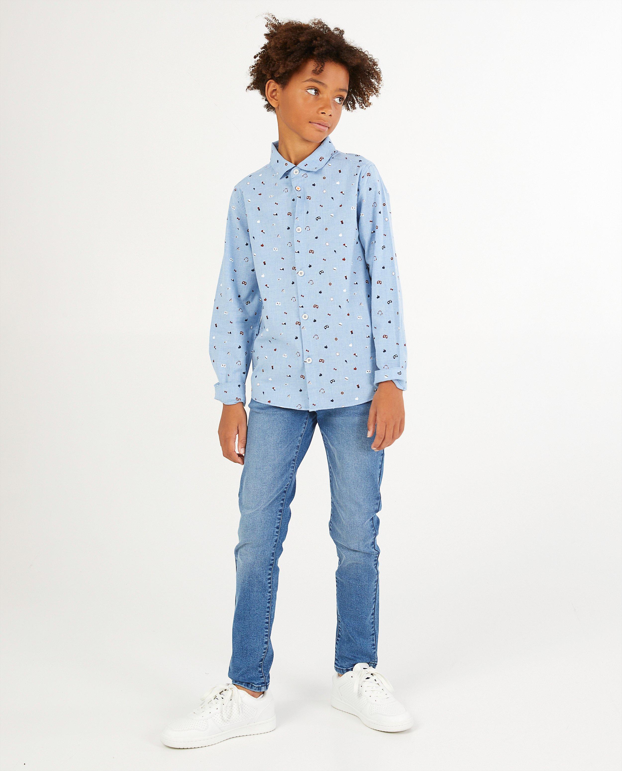 Chemise bleue à imprimé Dylan Haegens - imprimé intégral - Dylan Haegens