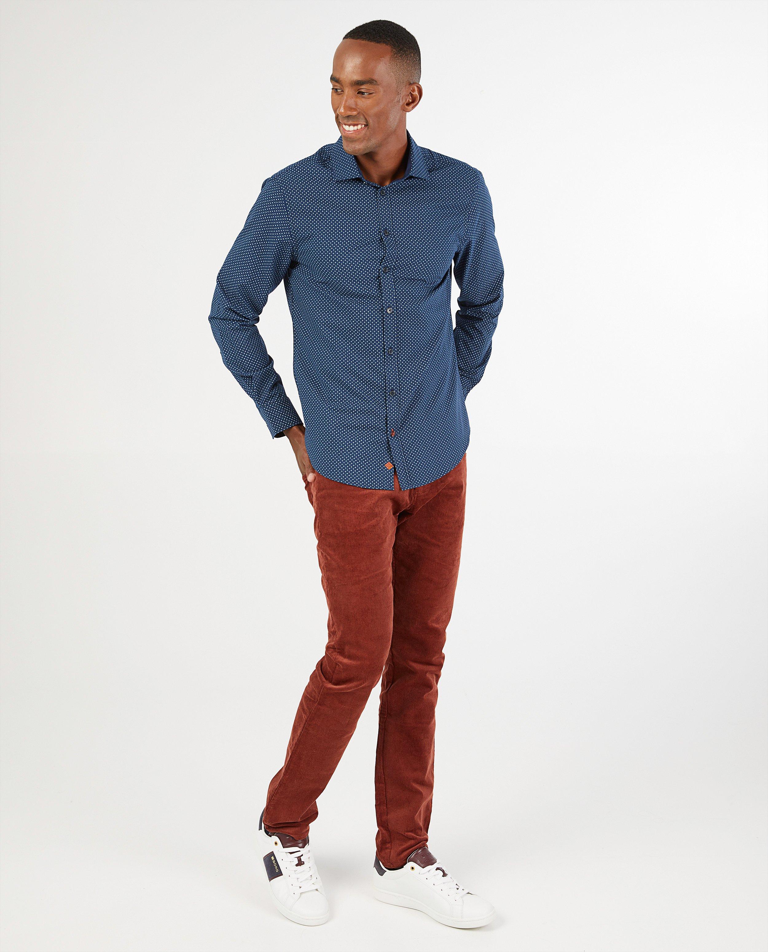Blauw hemd met print Hampton Bays - allover - Hampton Bays