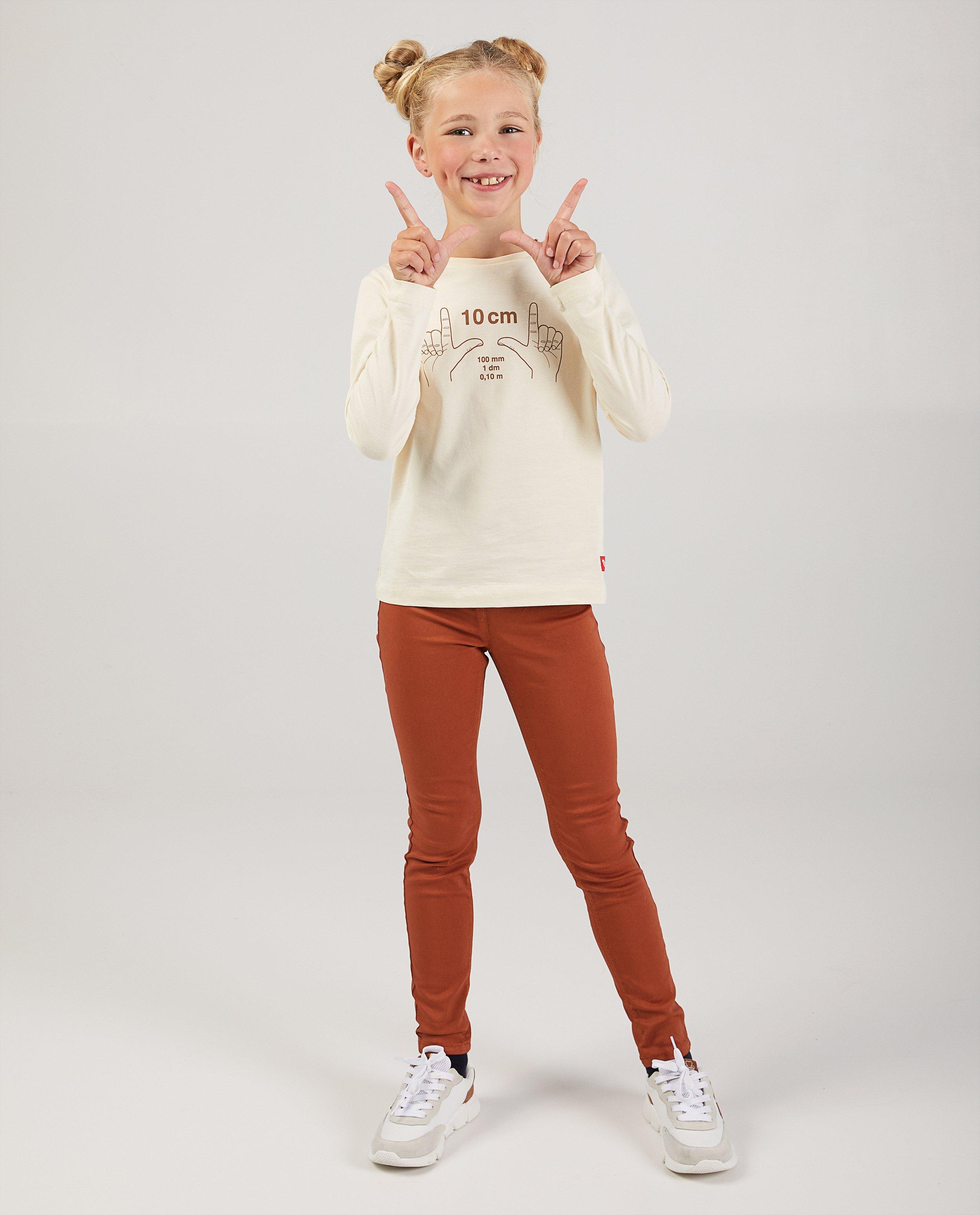 Beige longsleeve met print Stratier - 10 cm - Stratier