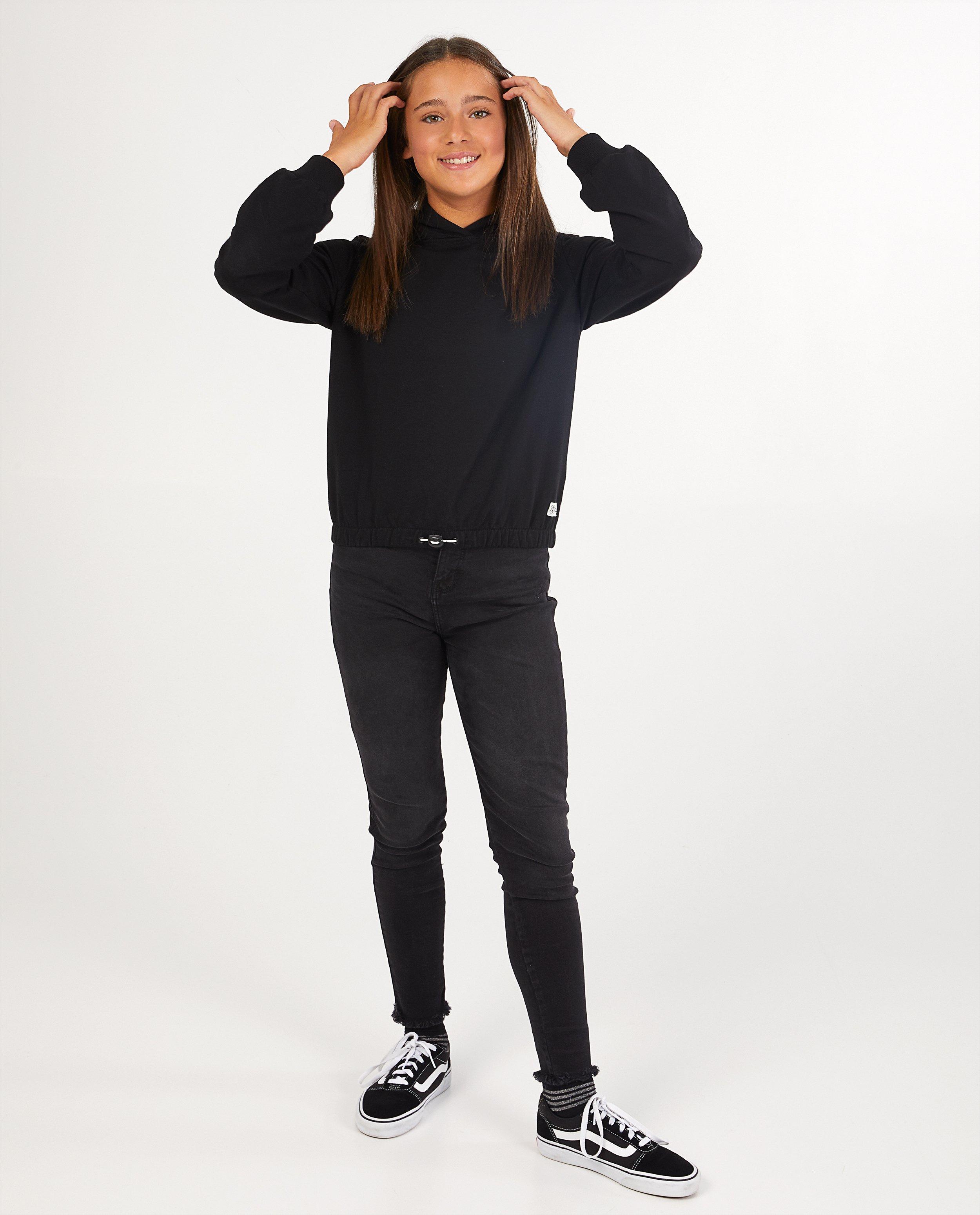 Zwarte hoodie - effen - Groggy