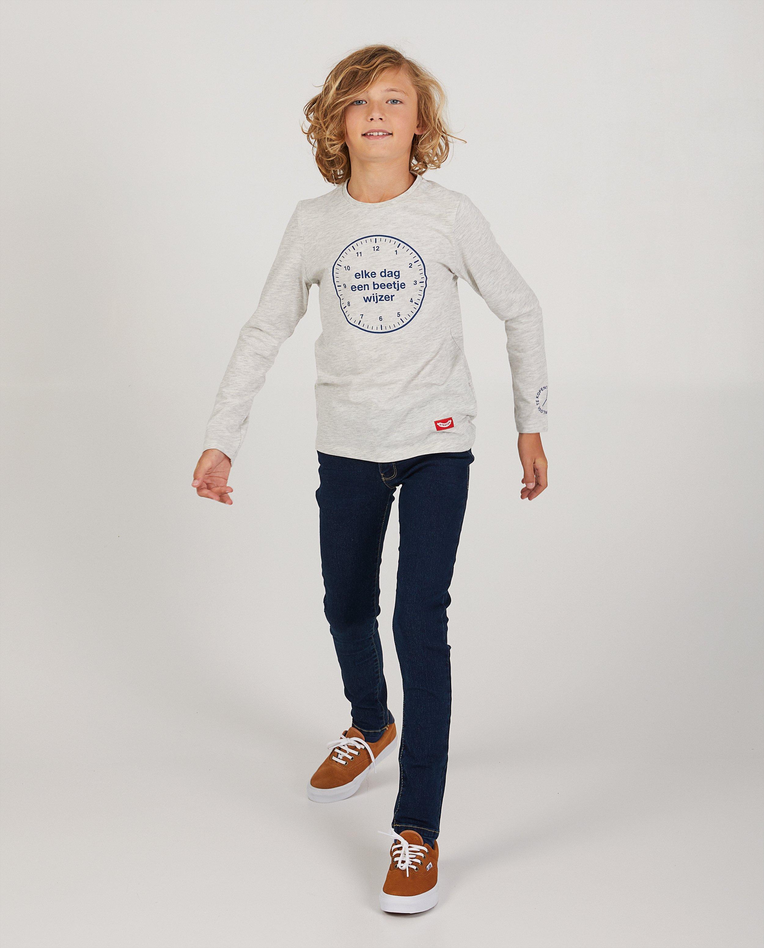 Grijze longsleeve met print Stratier - klok - Stratier
