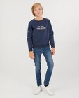 Blauwe sweater met print Stratier - maten - Stratier