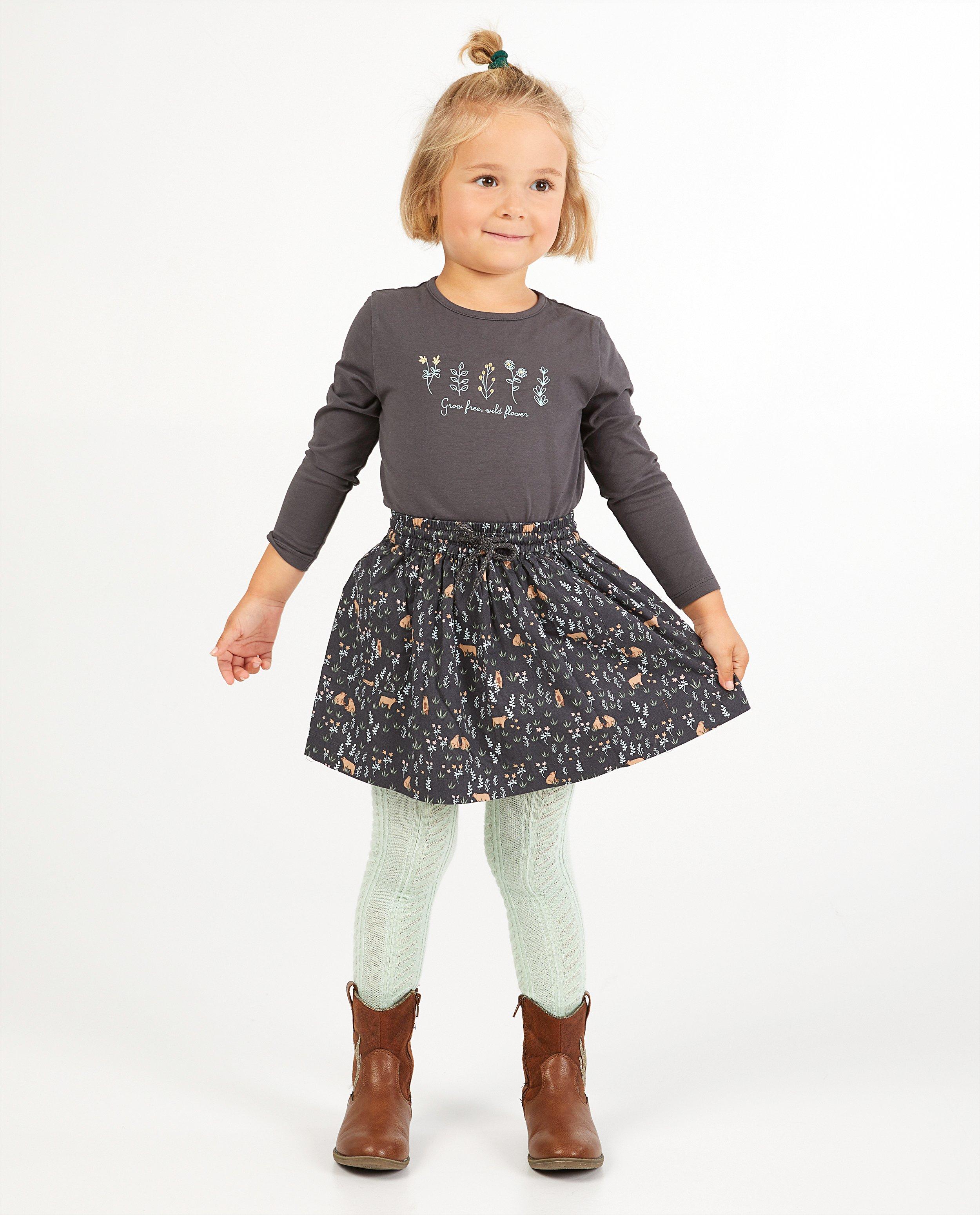 Donkergrijze rok met print - allover - Milla Star