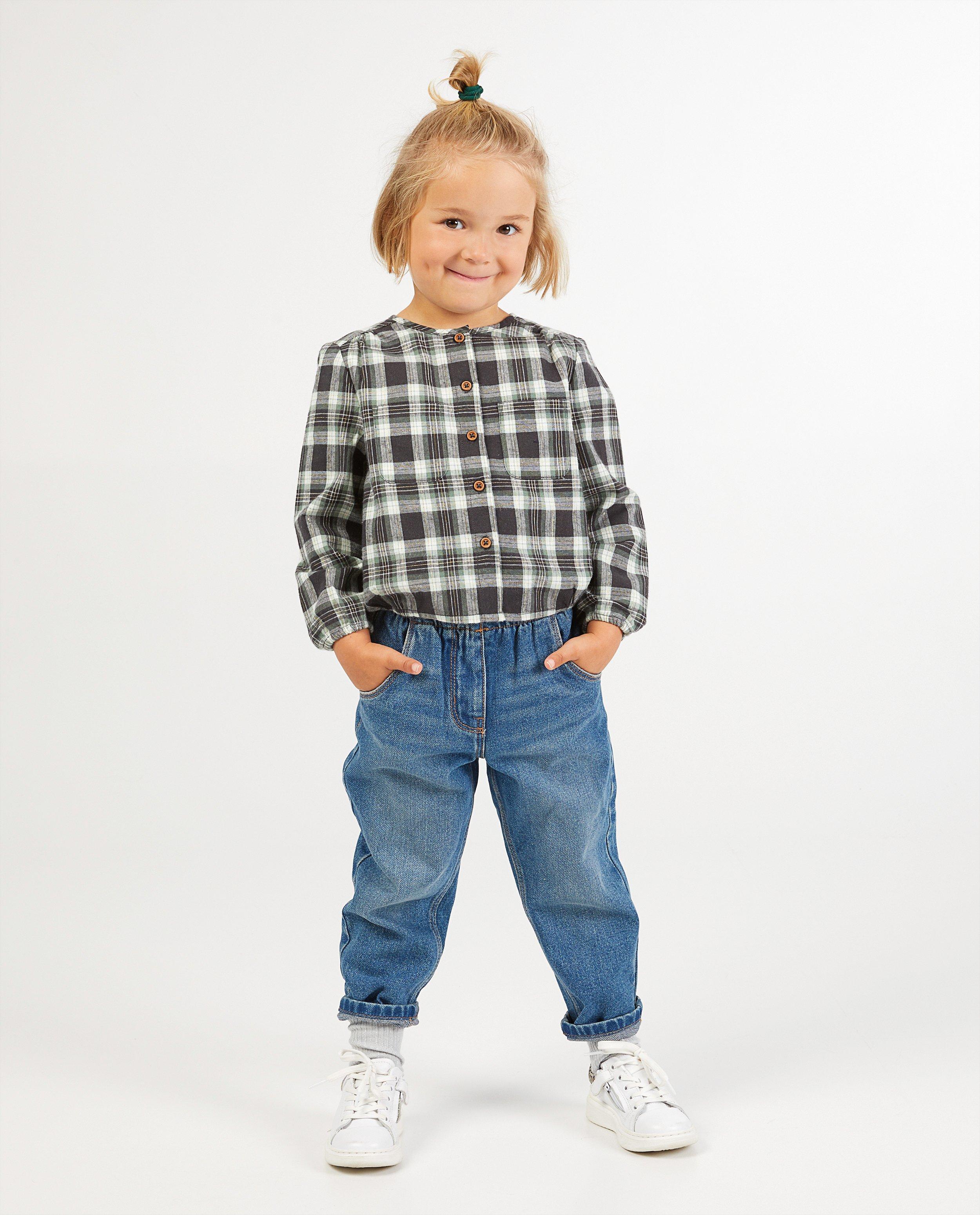 Groene blouse met ruitpatroon - en metaaldraad - Milla Star