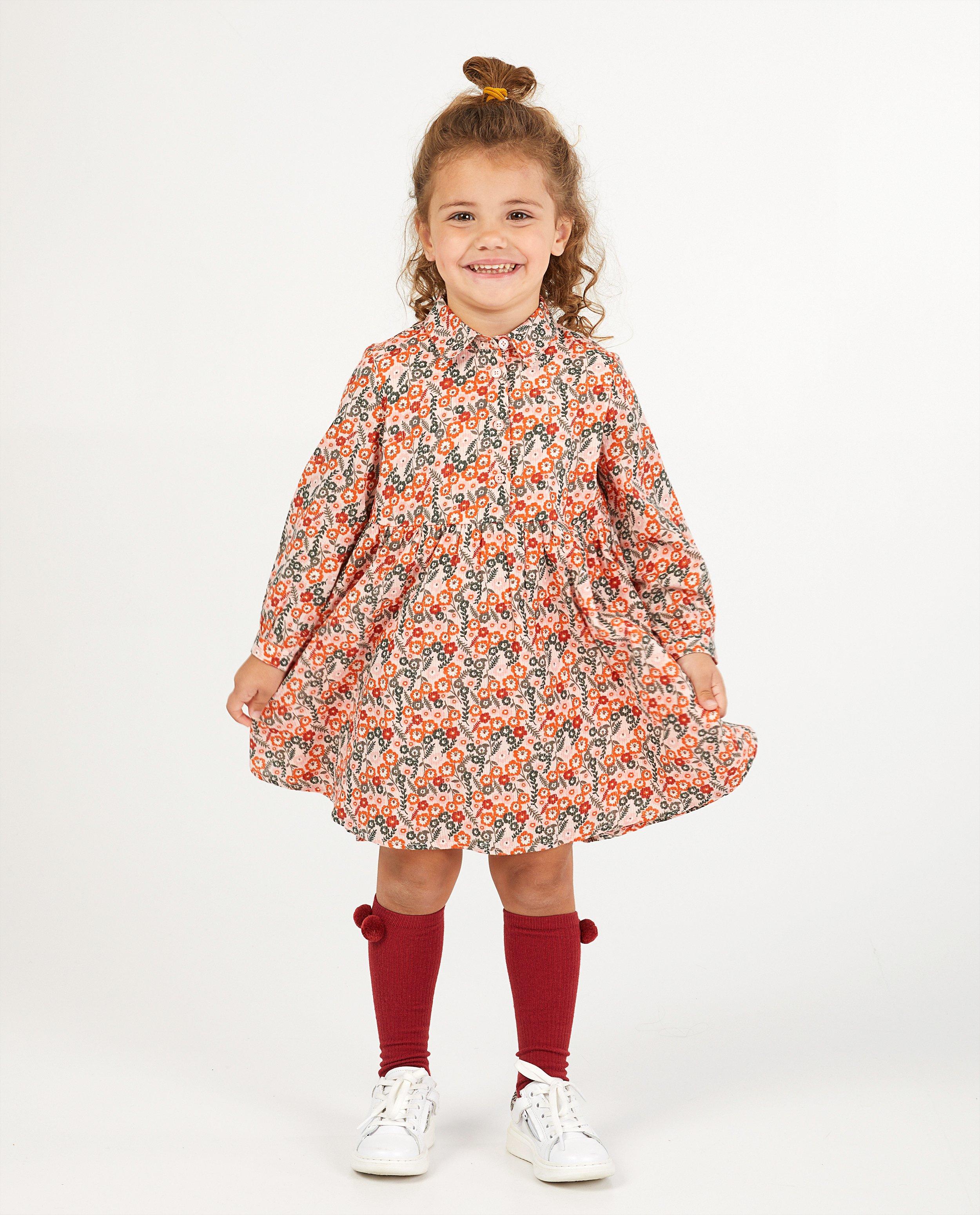 Kleedjes - Roze jurk met bloemenprint