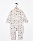 Pyjama gris en coton bio - imprimé intégral de girafes - Cuddles and Smiles