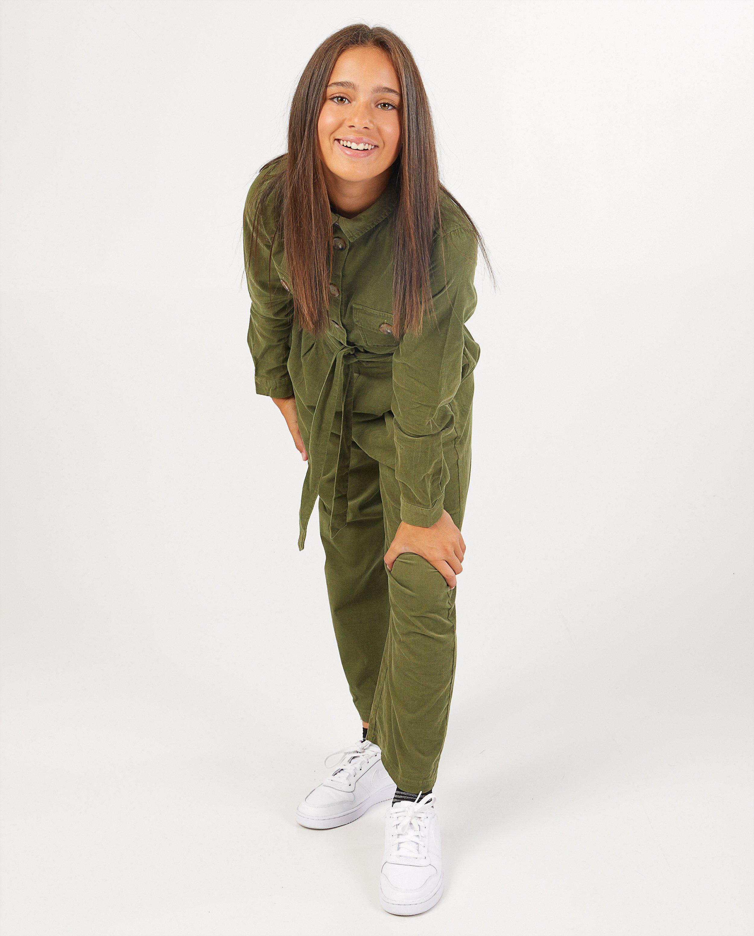 Camel jumpsuit in ribfluweel - met fijne rib - Groggy