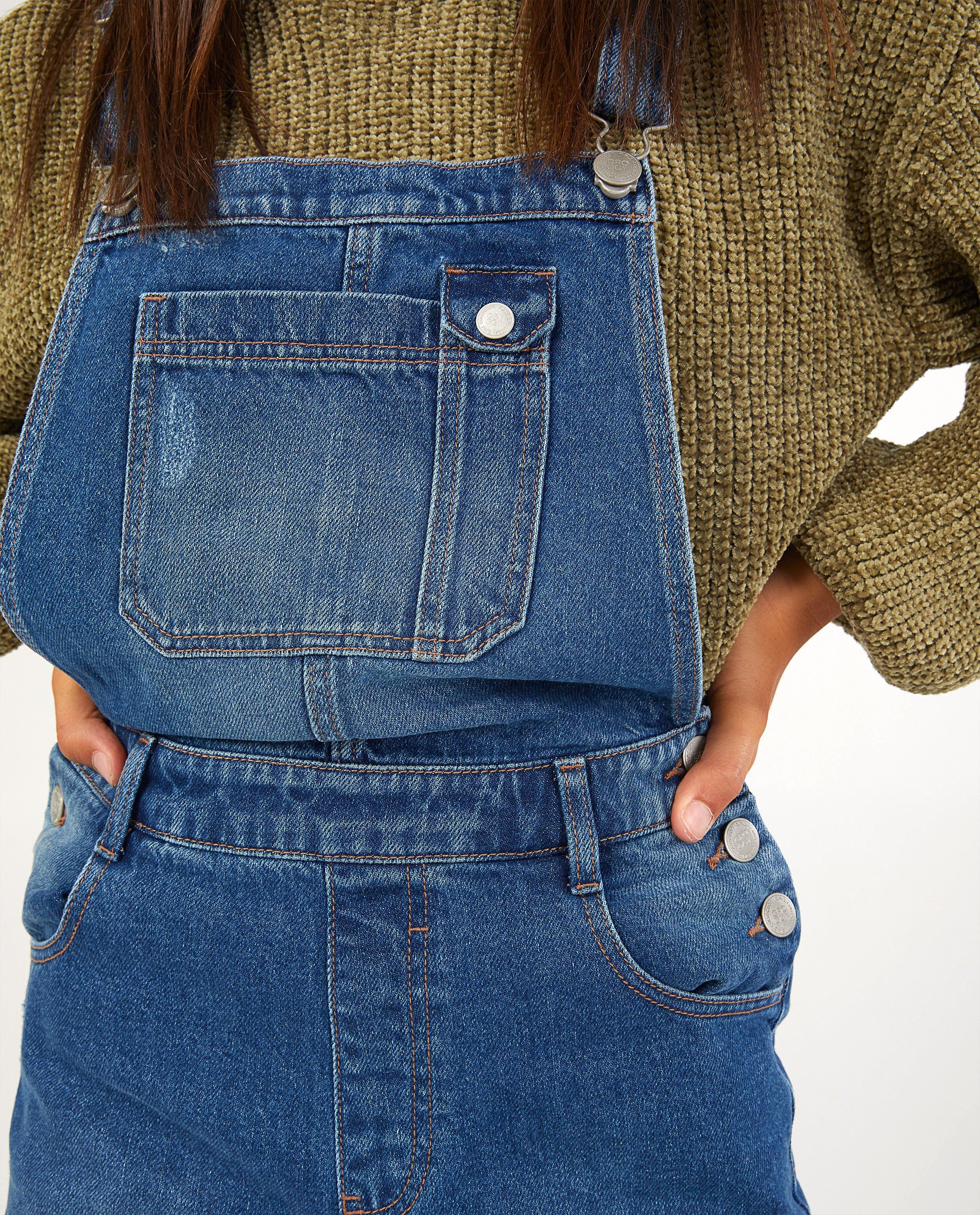 Salopette bleue en jeans - D&eacute;tails du produit - bleu fonc&eacute; - image num&eacute;ro 4
