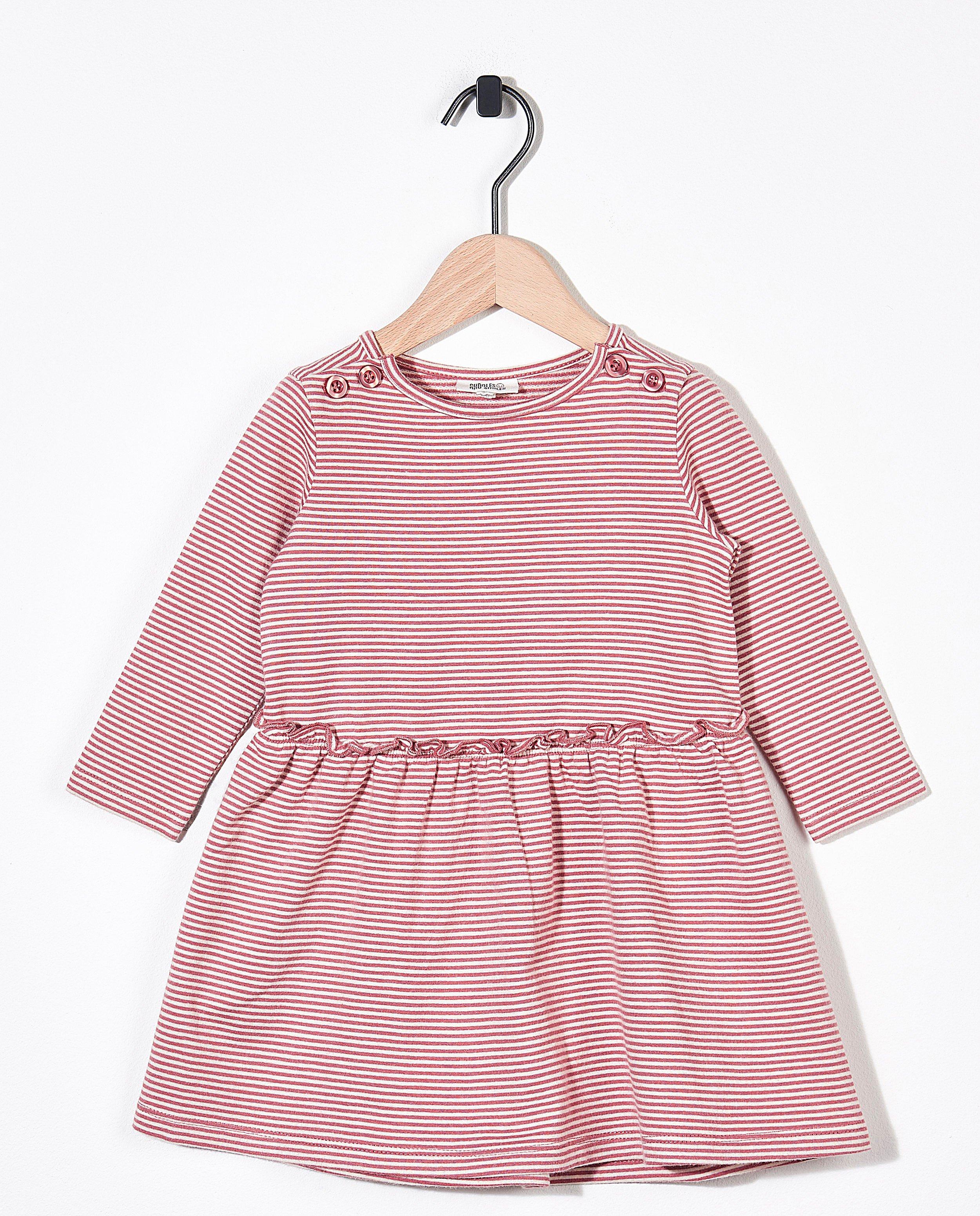 Robe rayée en coton bio - stretch - Newborn 50-68