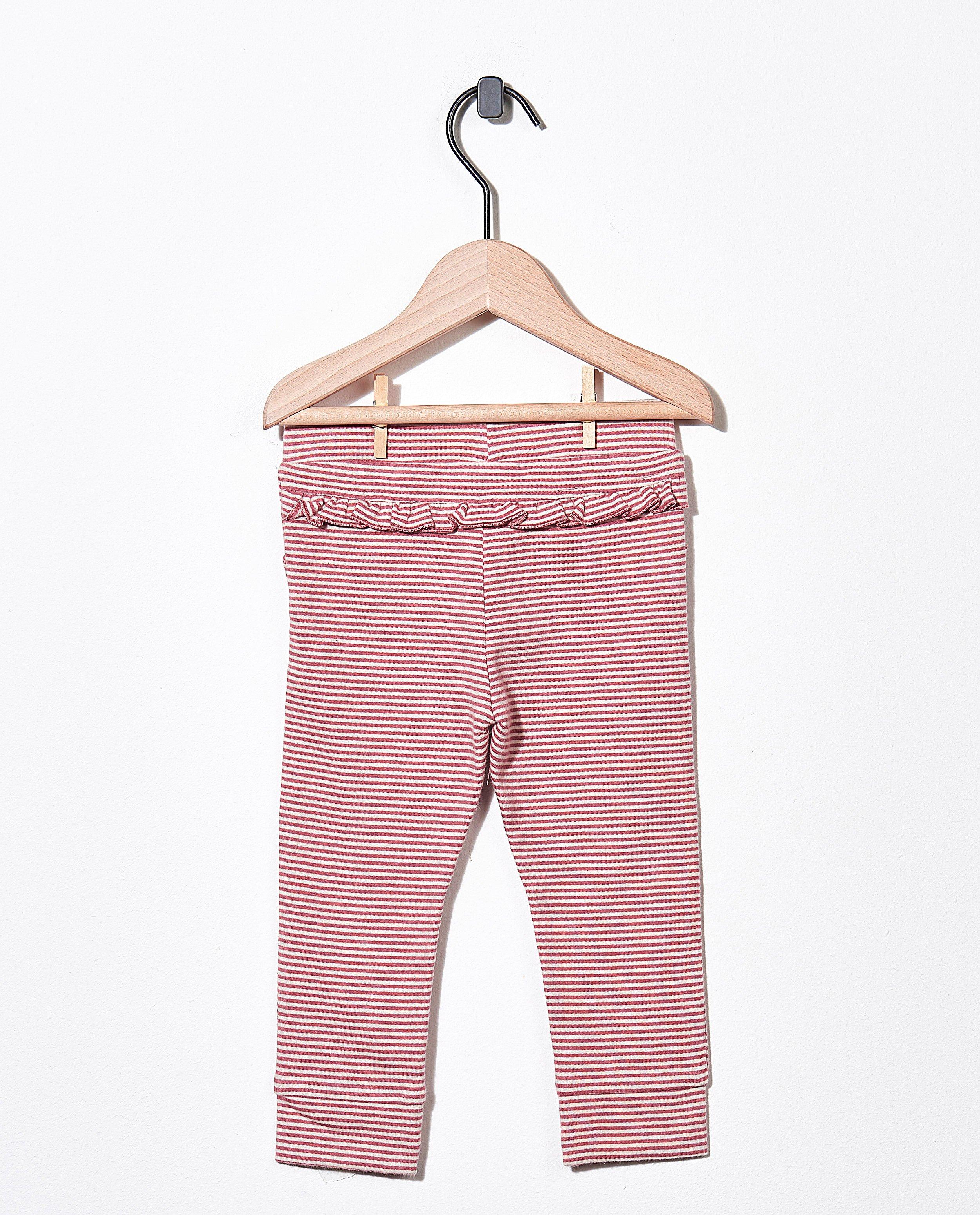 Pantalons - Gestreepte broek van biokatoen