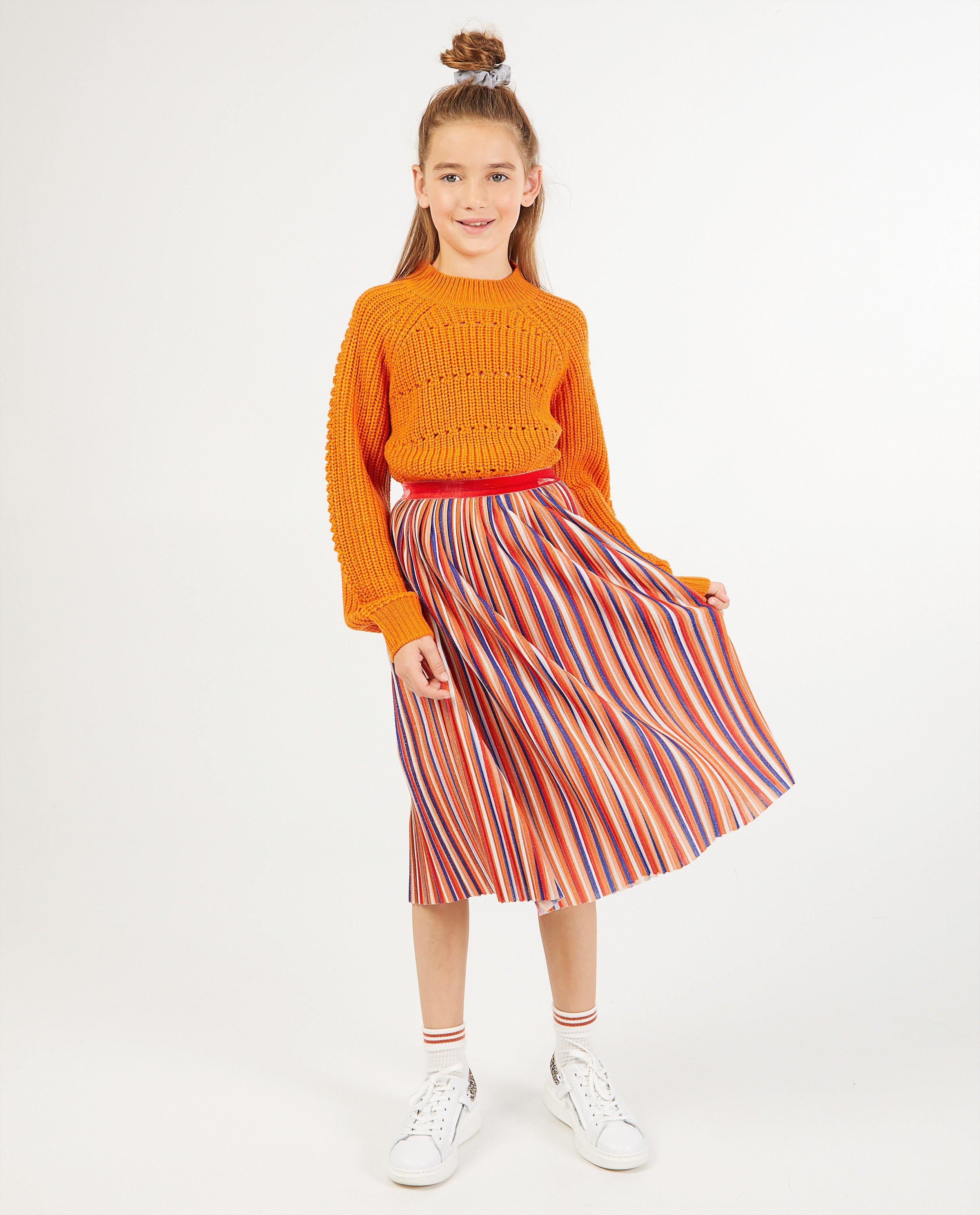 Pull orange ajouré BESTies - stretch - Besties