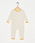 Witte pyjama met allover print - van fleece - Cuddles and Smiles