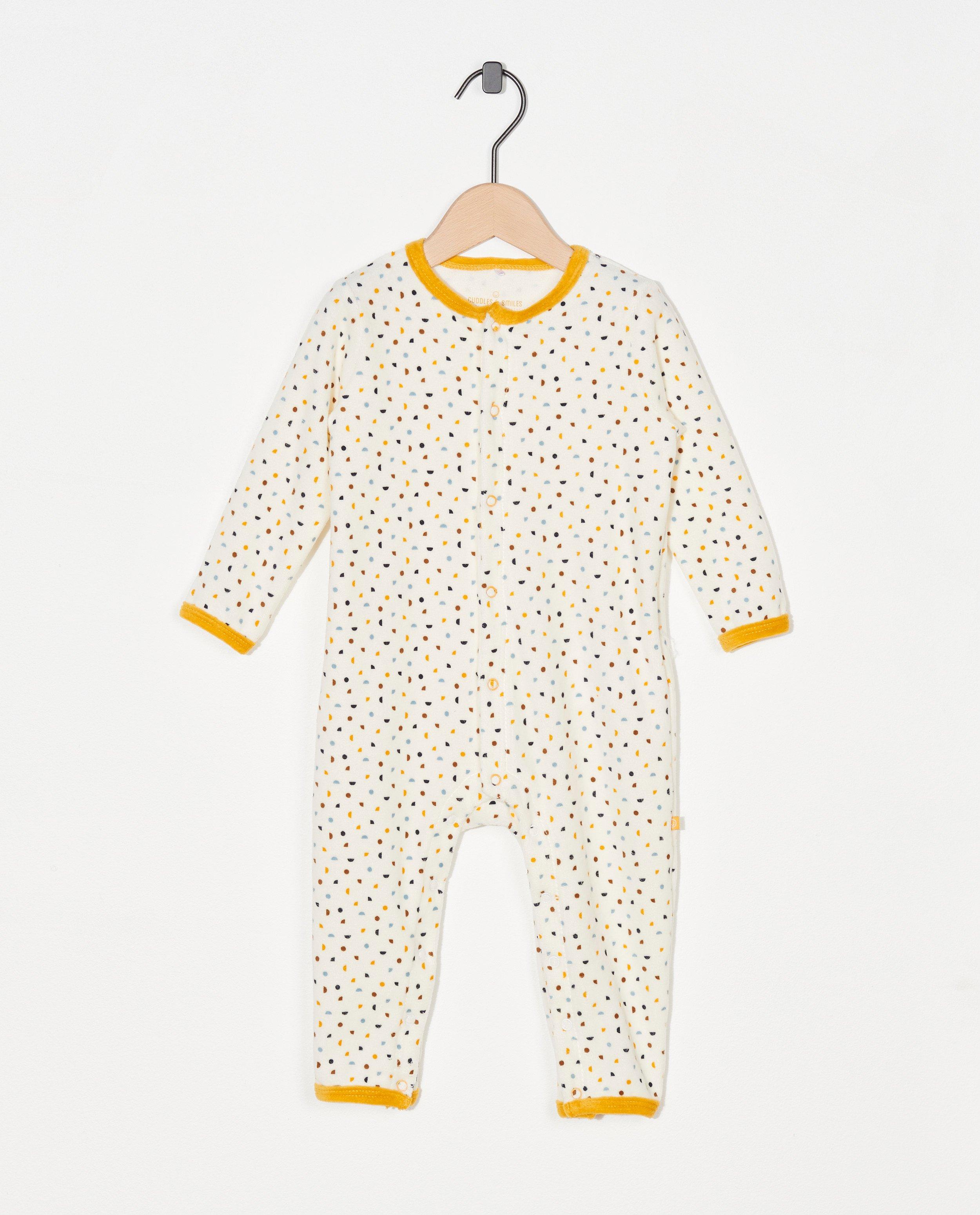 Witte pyjama met allover print - van fleece - Cuddles and Smiles