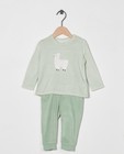 Pyjama vert pâle, 2 pièces - lama - Cuddles and Smiles