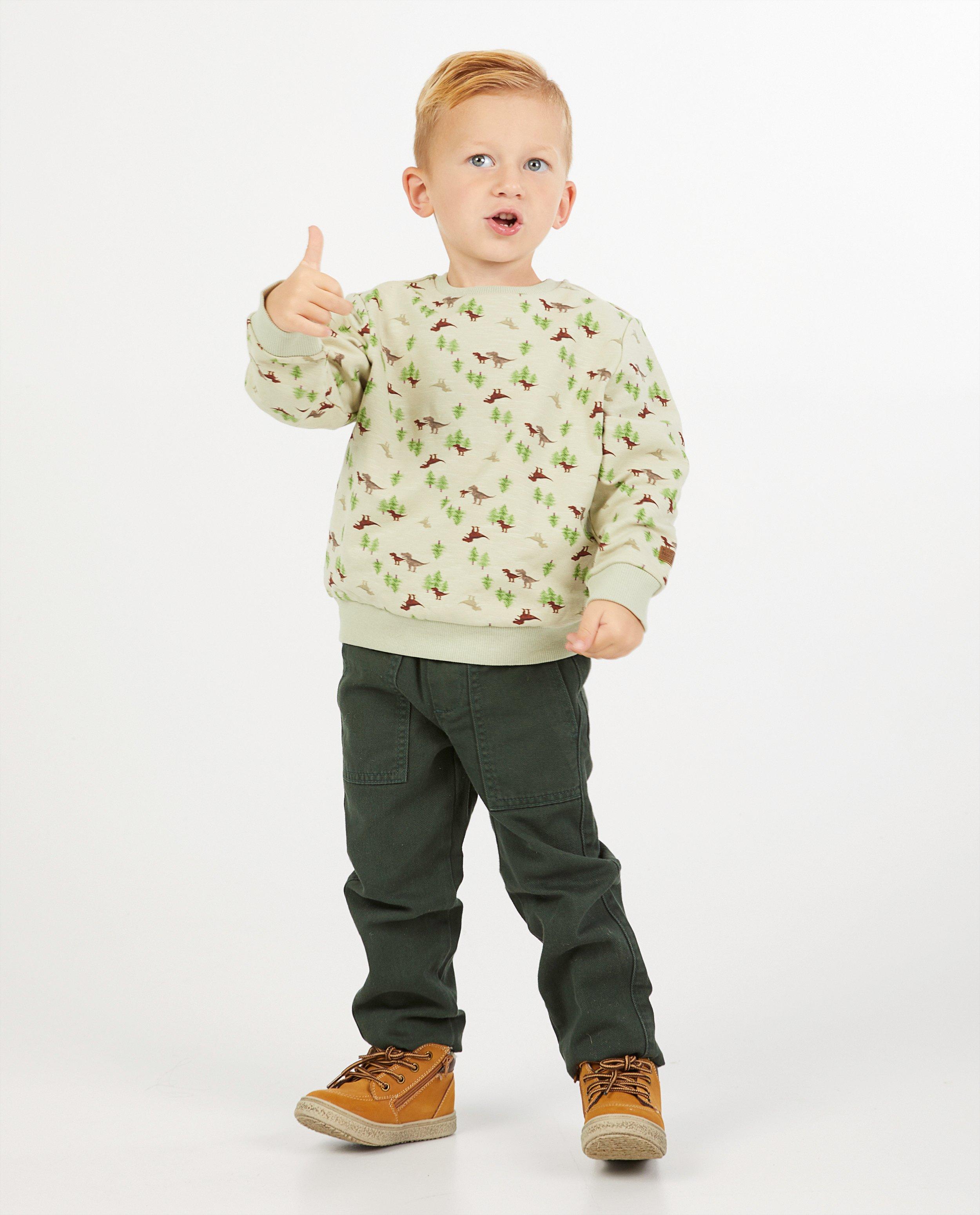 Lichtgroene sweater met print - allover - Kidz Nation