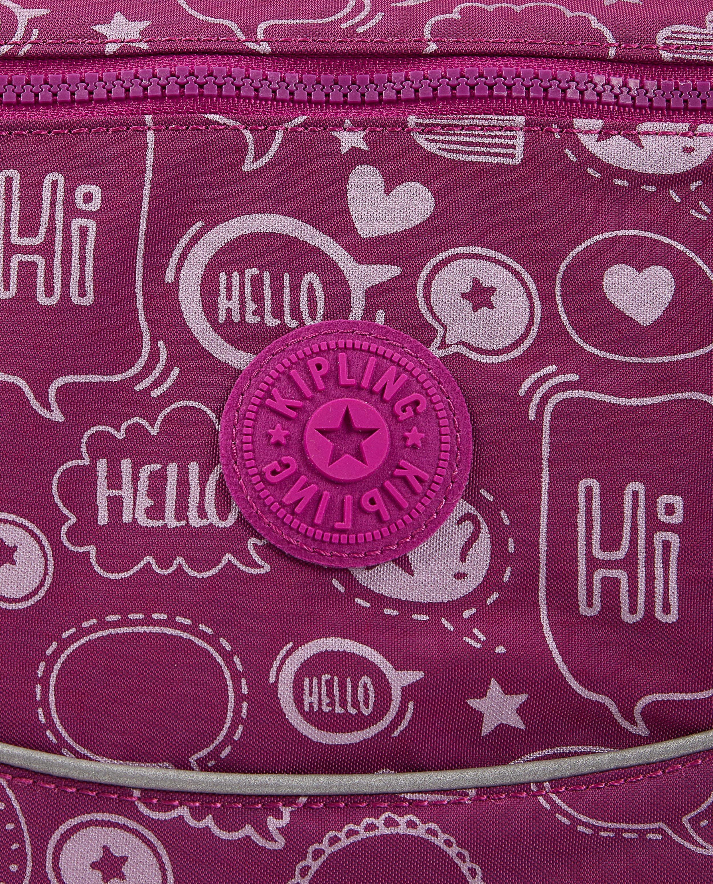 Handtassen - Paarse schooltas met print Kipling