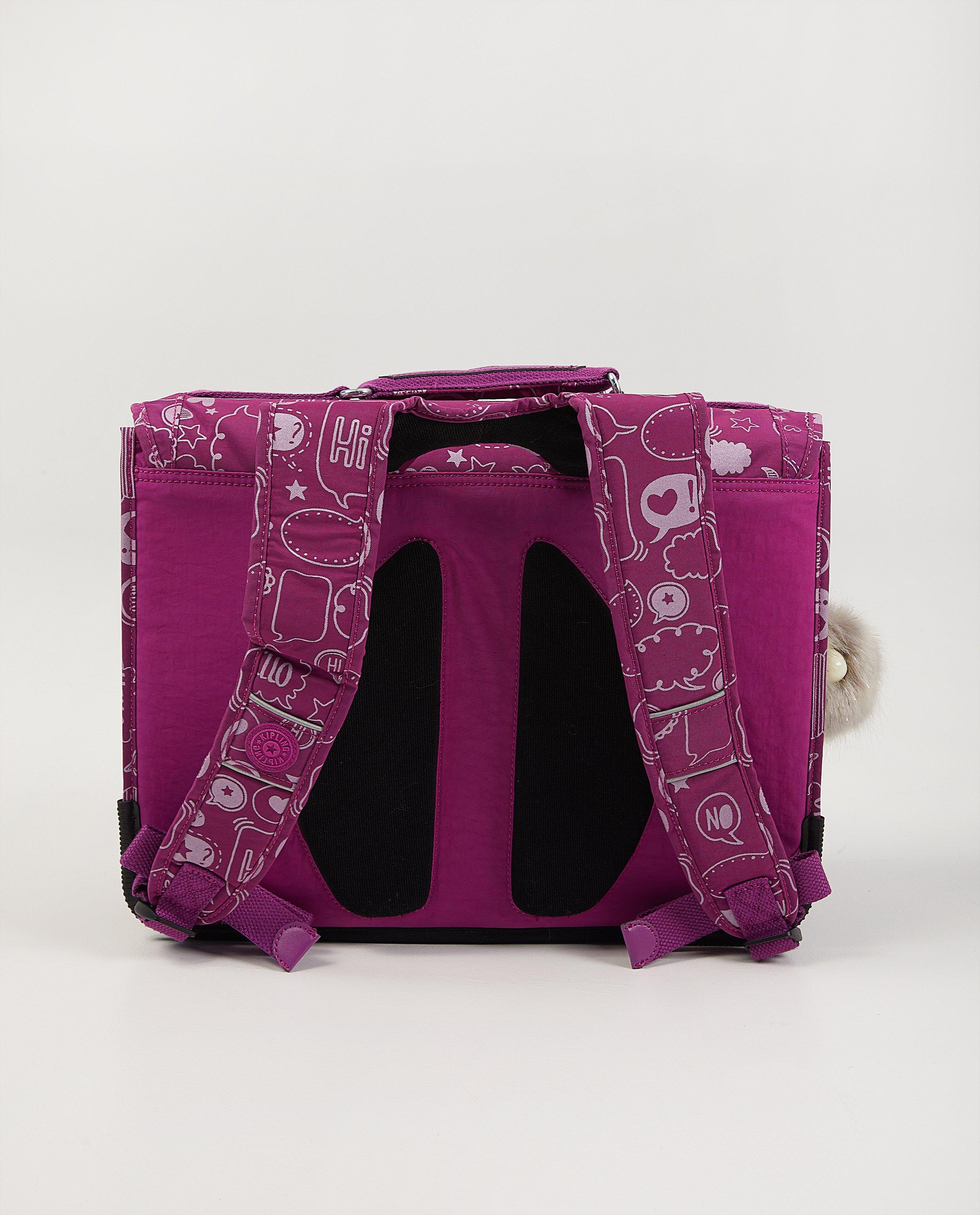 Handtassen - Paarse schooltas met print Kipling