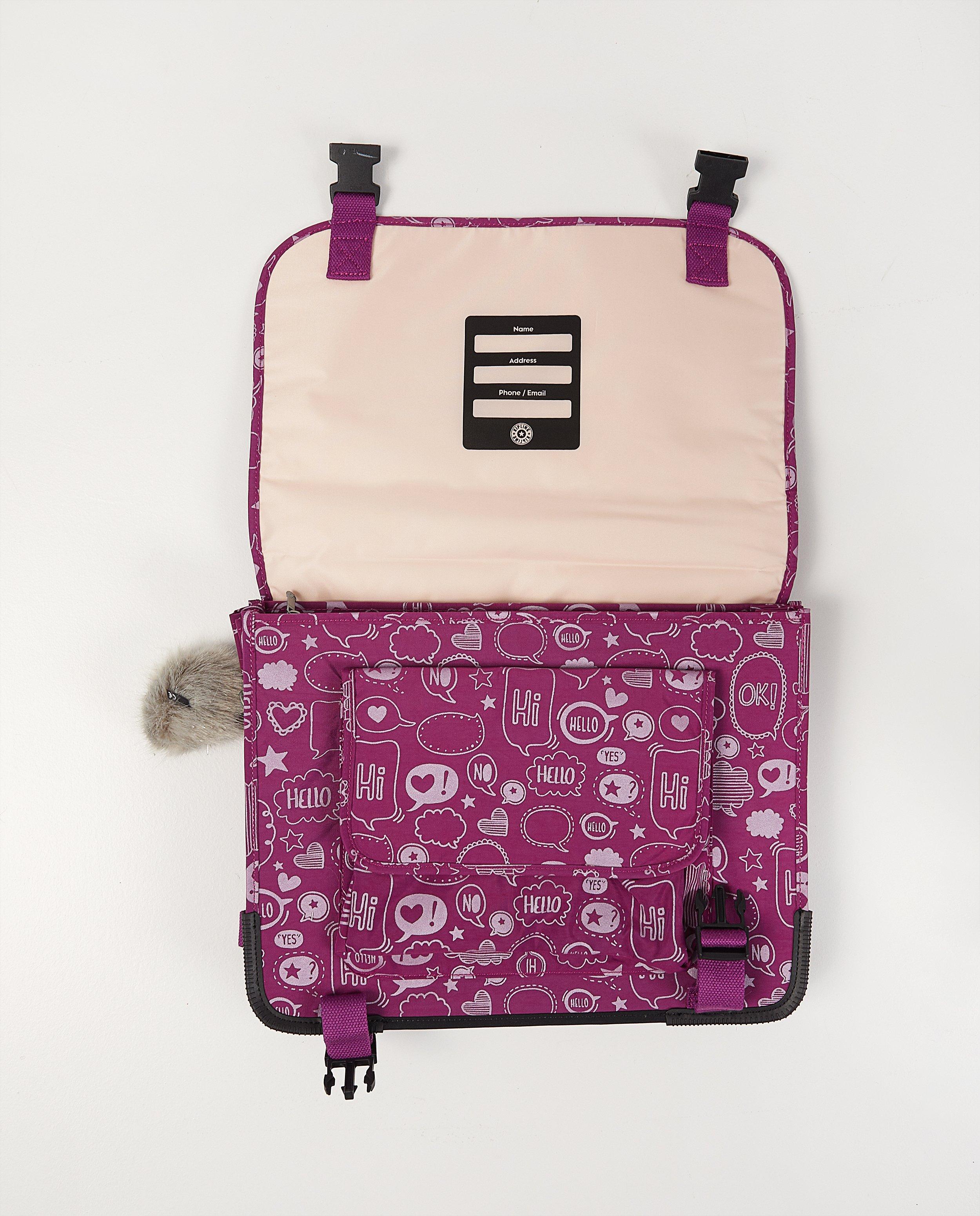 Handtassen - Paarse schooltas met print Kipling