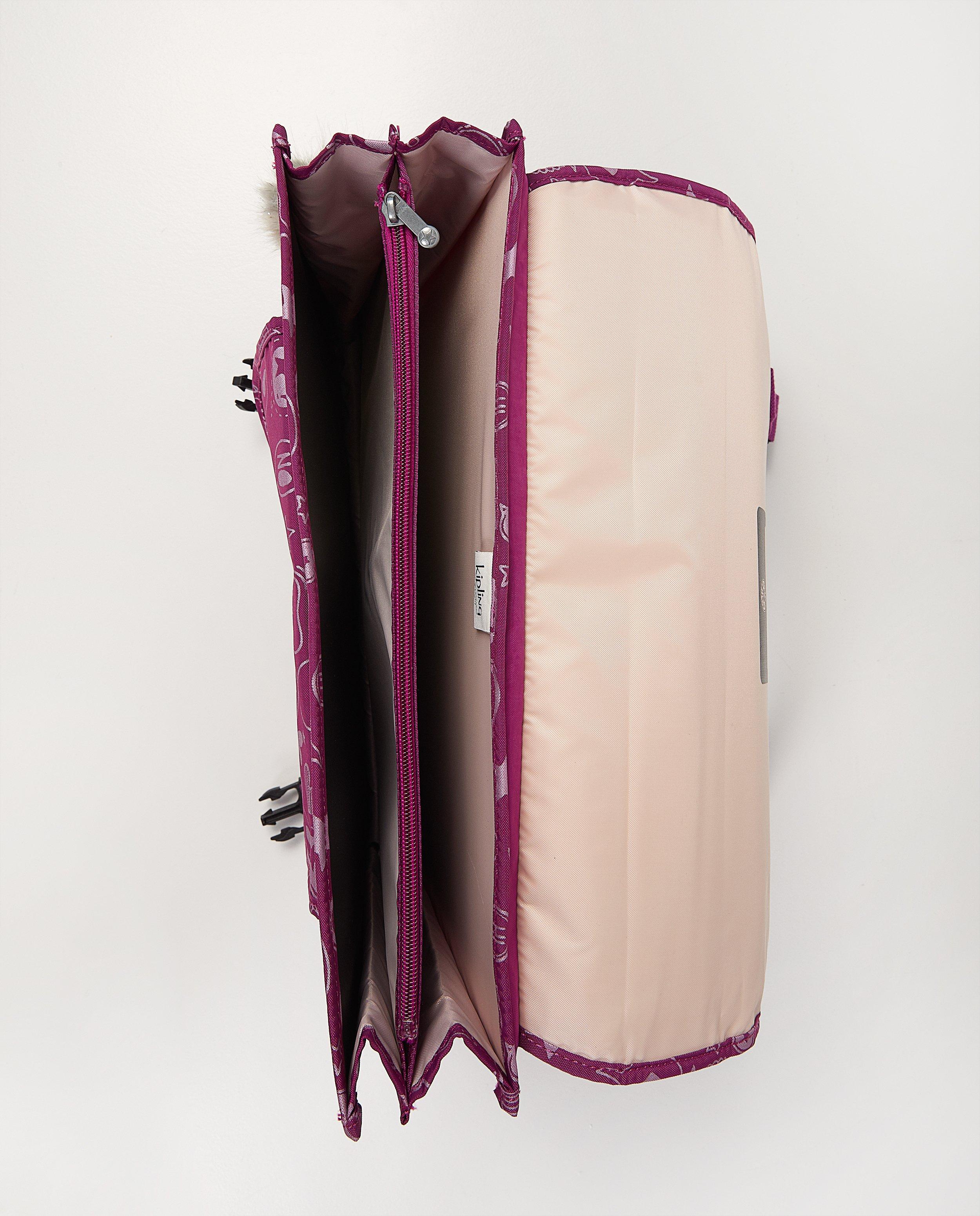 Handtassen - Paarse schooltas met print Kipling