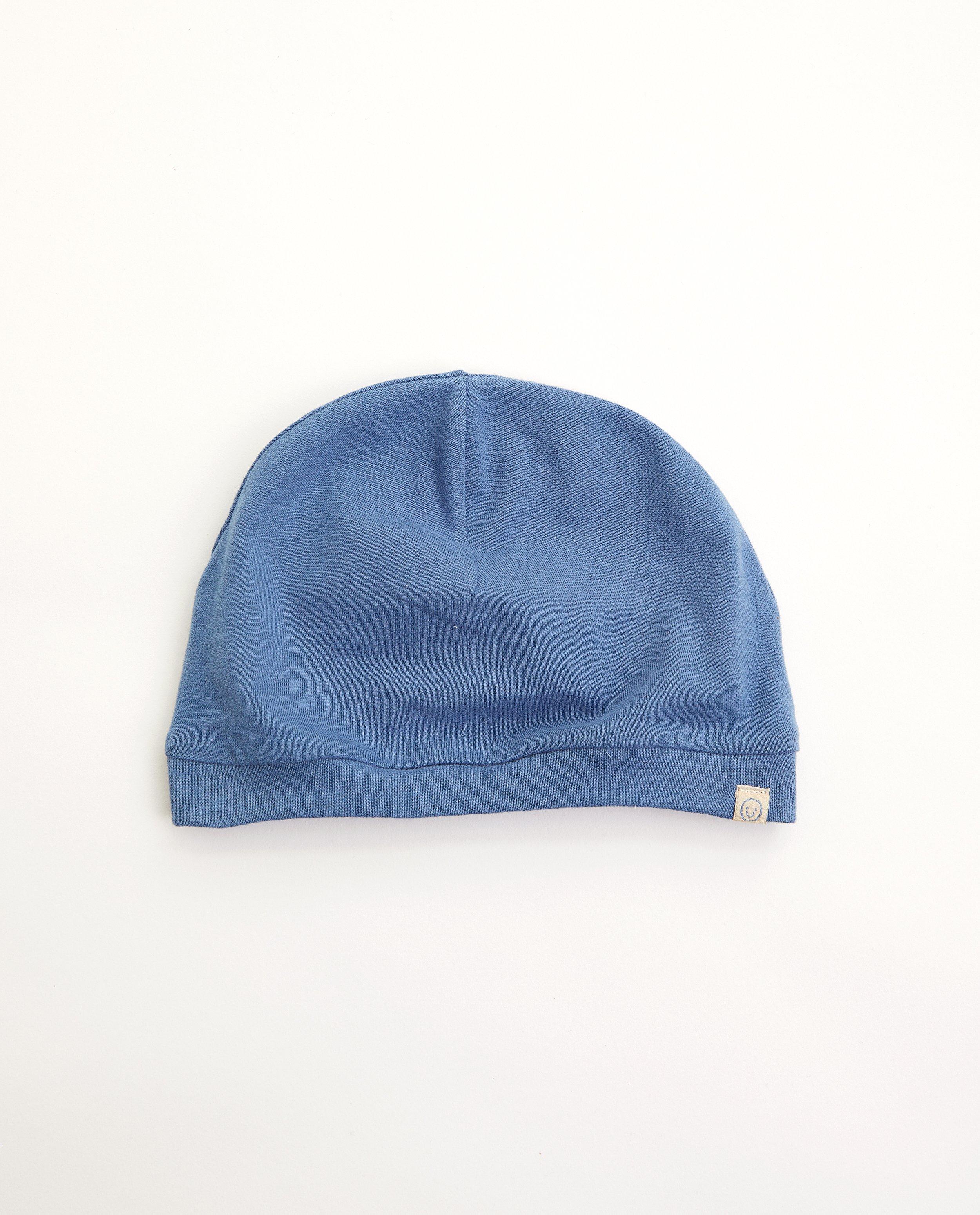 Blauw mutsje - van biokatoen - Newborn 50-68