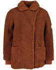 Manteau en peluche brun Looxs - avec détails rouges - Looxs