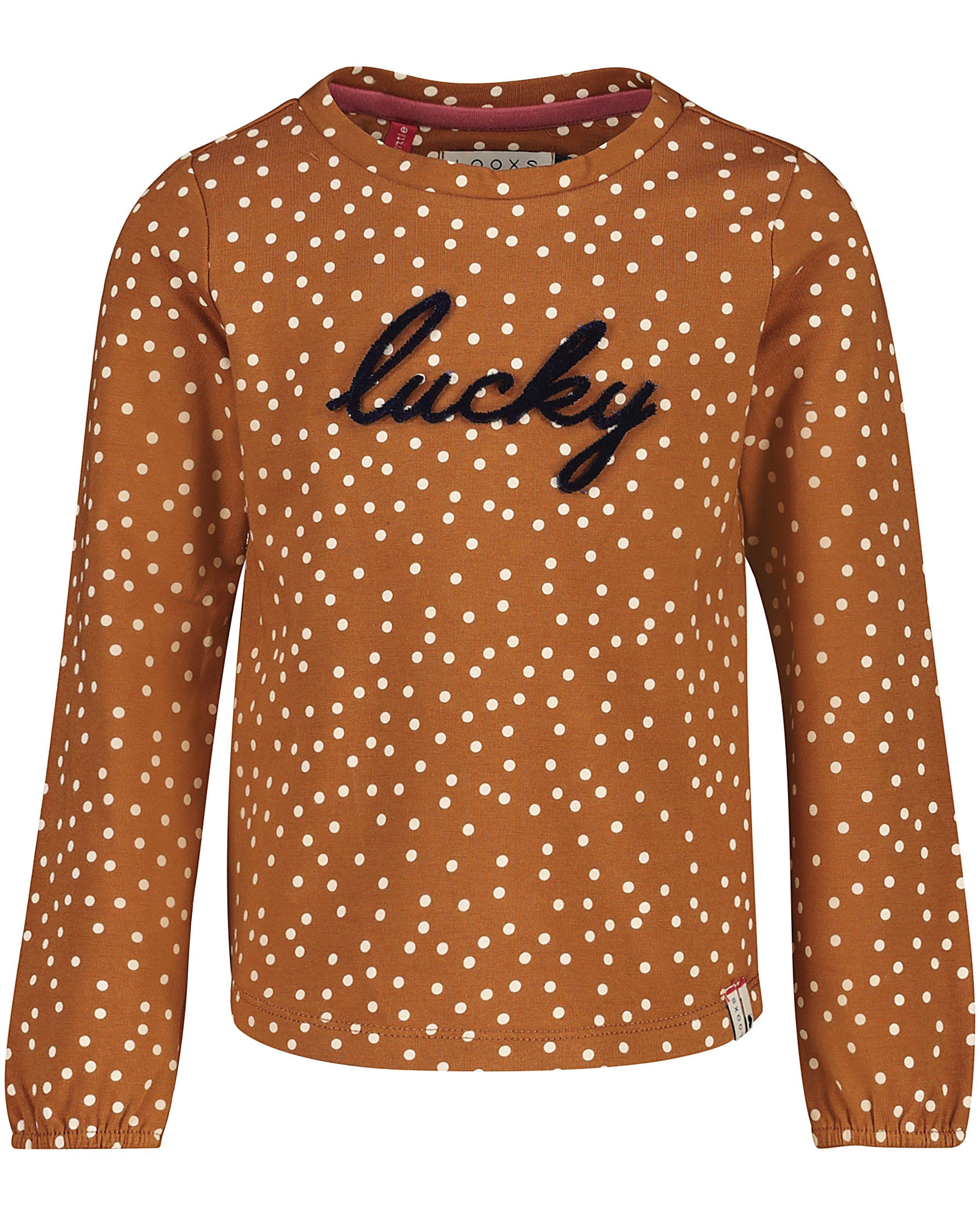 Roestbruine longsleeve met print - en opschrift - Looxs