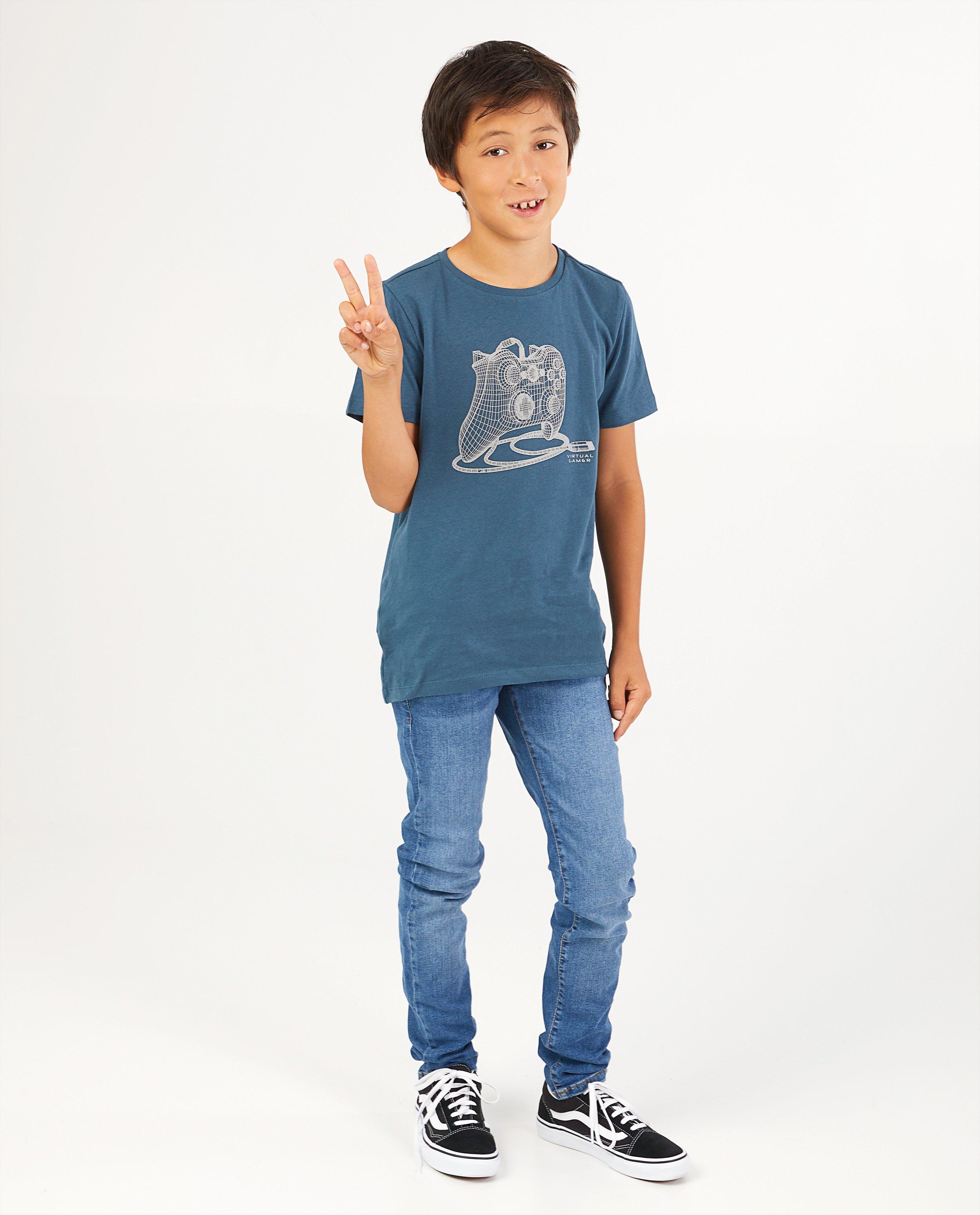 Grijs T-shirt met print BESTies - speciale print - Besties