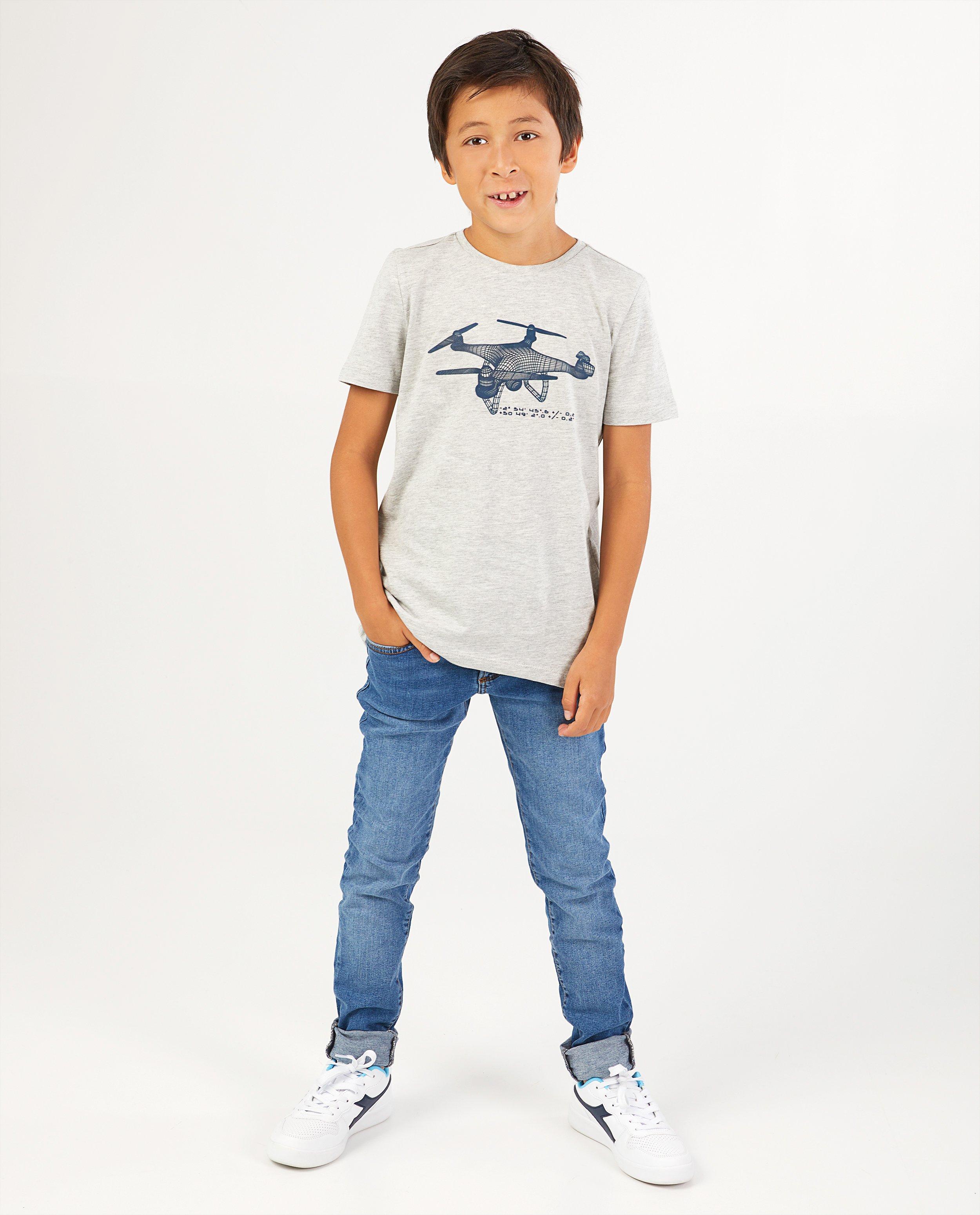 Grijs T-shirt met print BESTies - speciale print - Besties